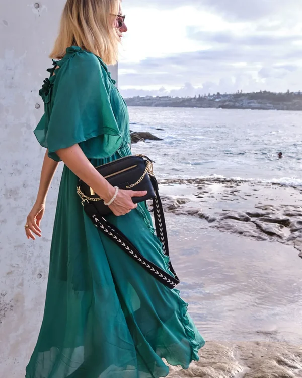 Belle & Bloom Maxi Dresses | Maxi Dresses>Amour Amour Ruffled Midi Dress - Dark Green