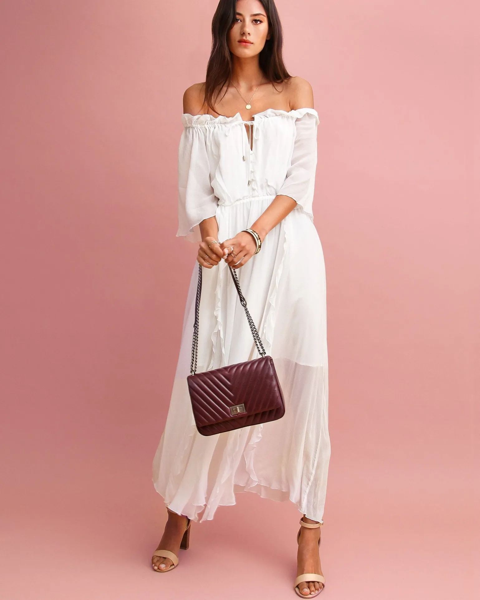 Belle & Bloom Maxi Dresses | Maxi Dresses>Amour Amour Ruffled Midi Dress -