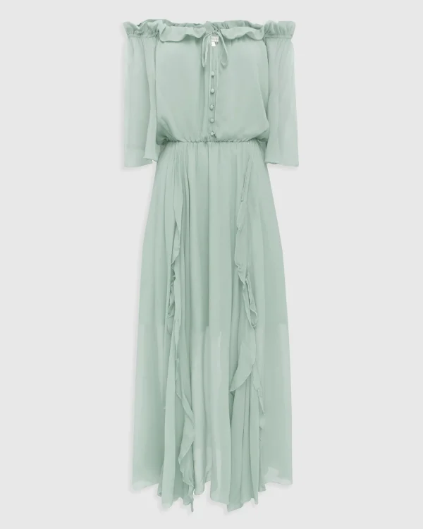 Belle & Bloom Maxi Dresses | Maxi Dresses>Amour Amour Ruffled Midi Dress - Spearmint FINAL SALE