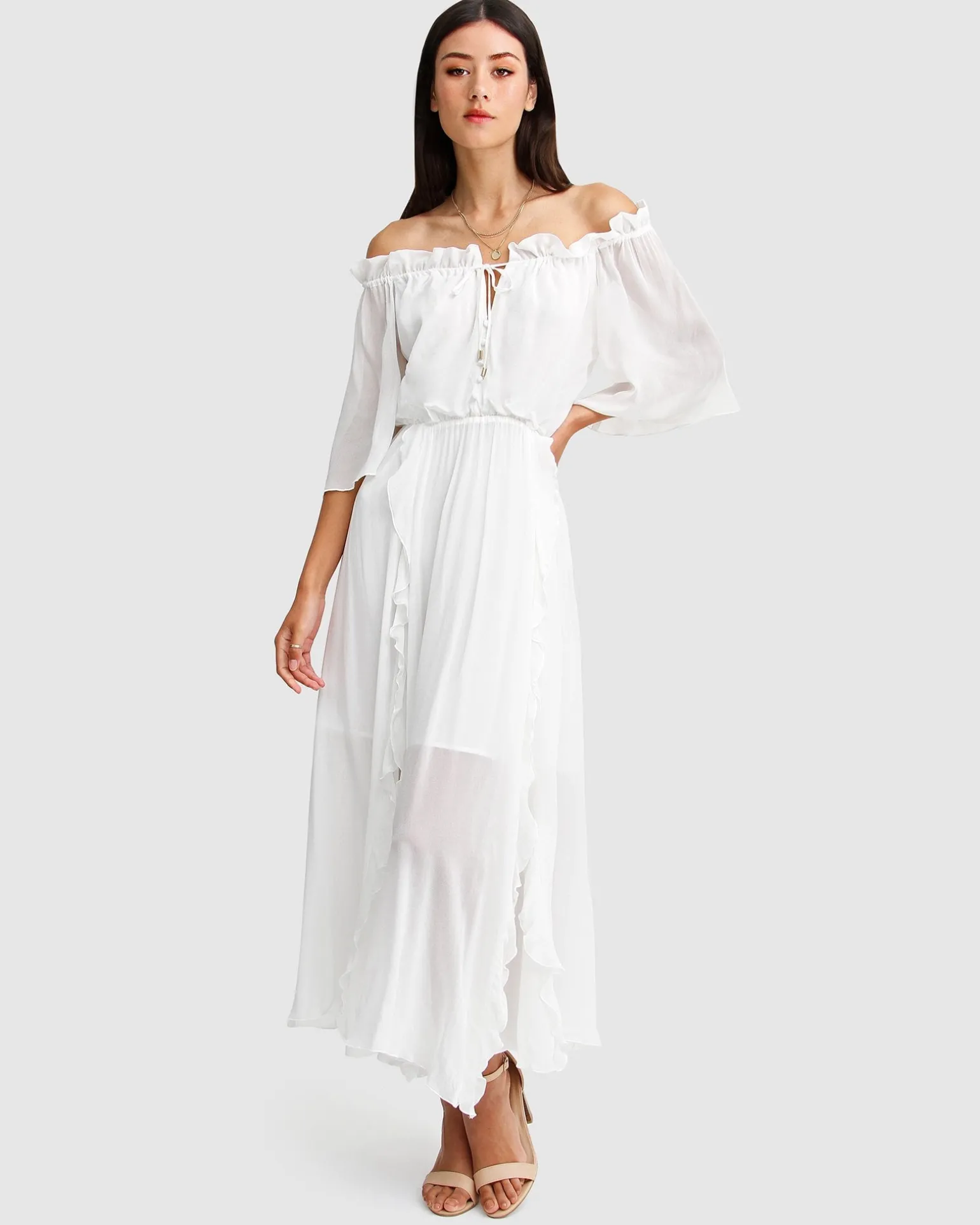 Belle & Bloom Maxi Dresses | Maxi Dresses>Amour Amour Ruffled Midi Dress -
