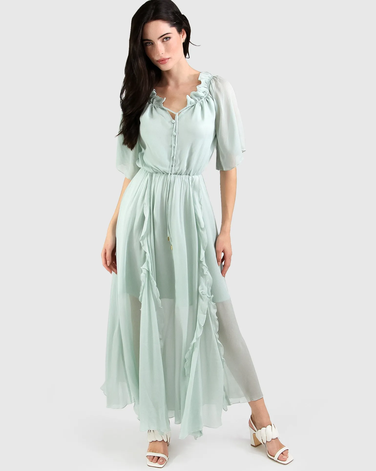 Belle & Bloom Maxi Dresses | Maxi Dresses>Amour Amour Ruffled Midi Dress - Spearmint FINAL SALE