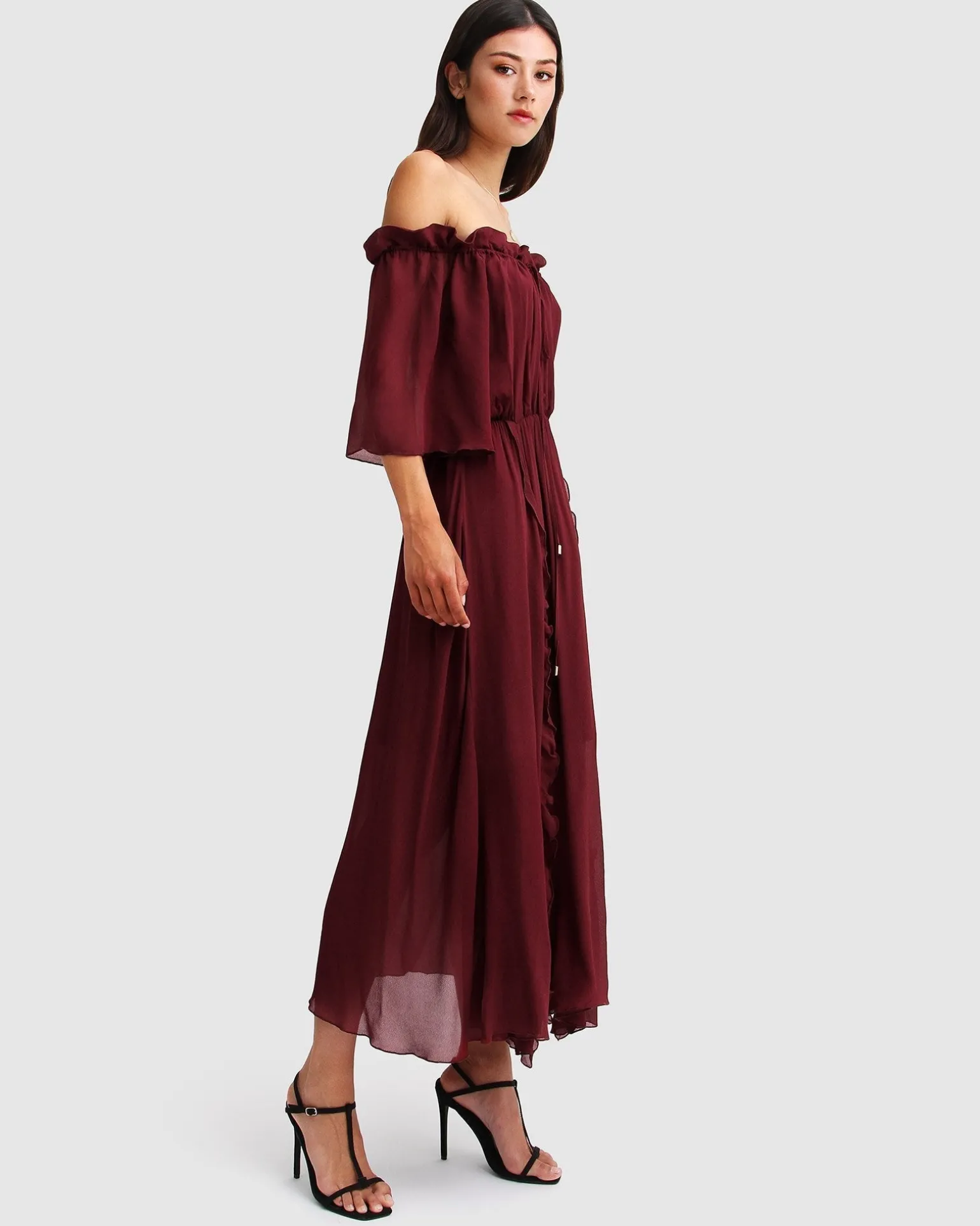 Belle & Bloom Maxi Dresses | Maxi Dresses>Amour Amour Ruffled Midi Dress -