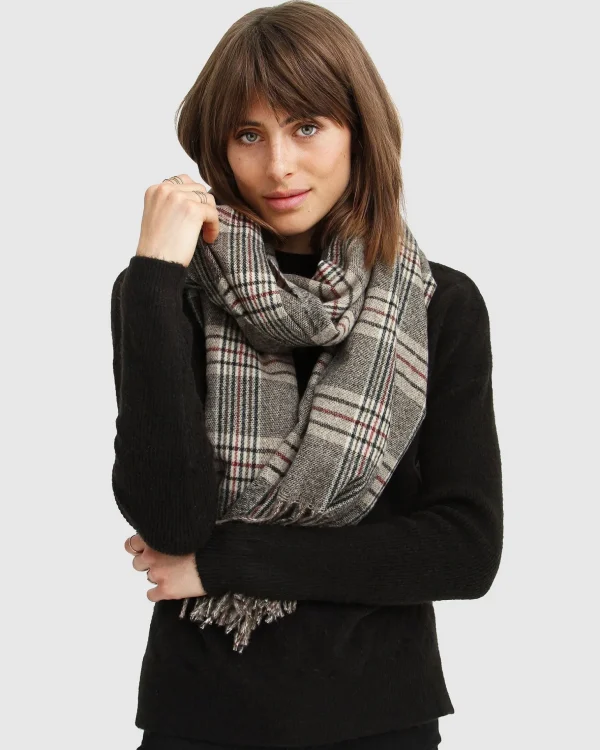 Belle & Bloom Scarves>Aspen Plaid Scarf -