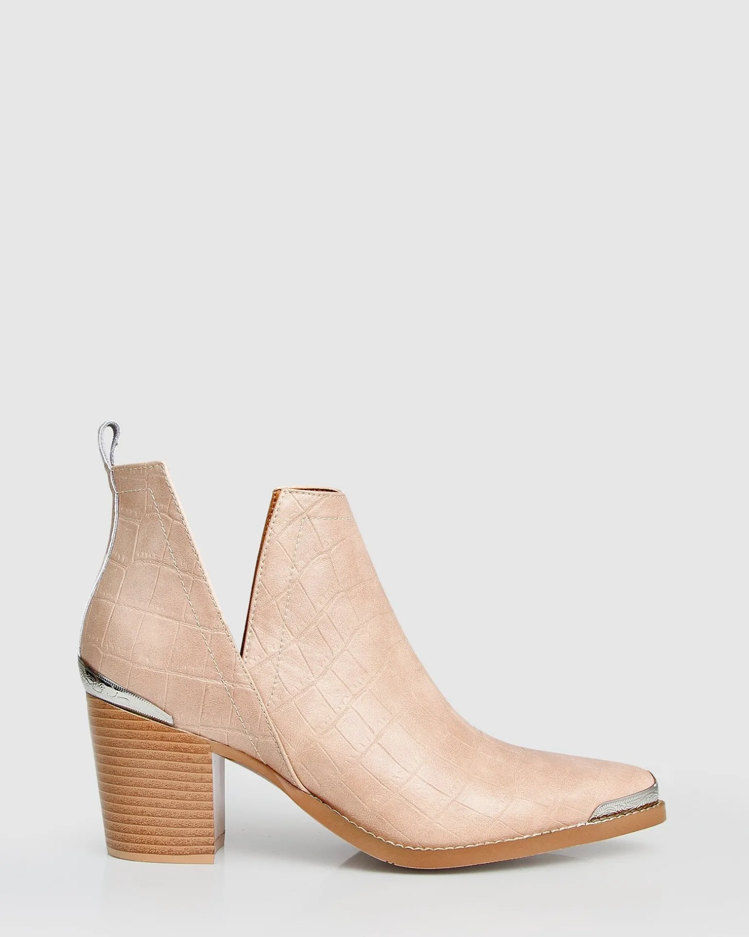 Belle & Bloom Boots>Austin Croc Embossed Ankle Boot -