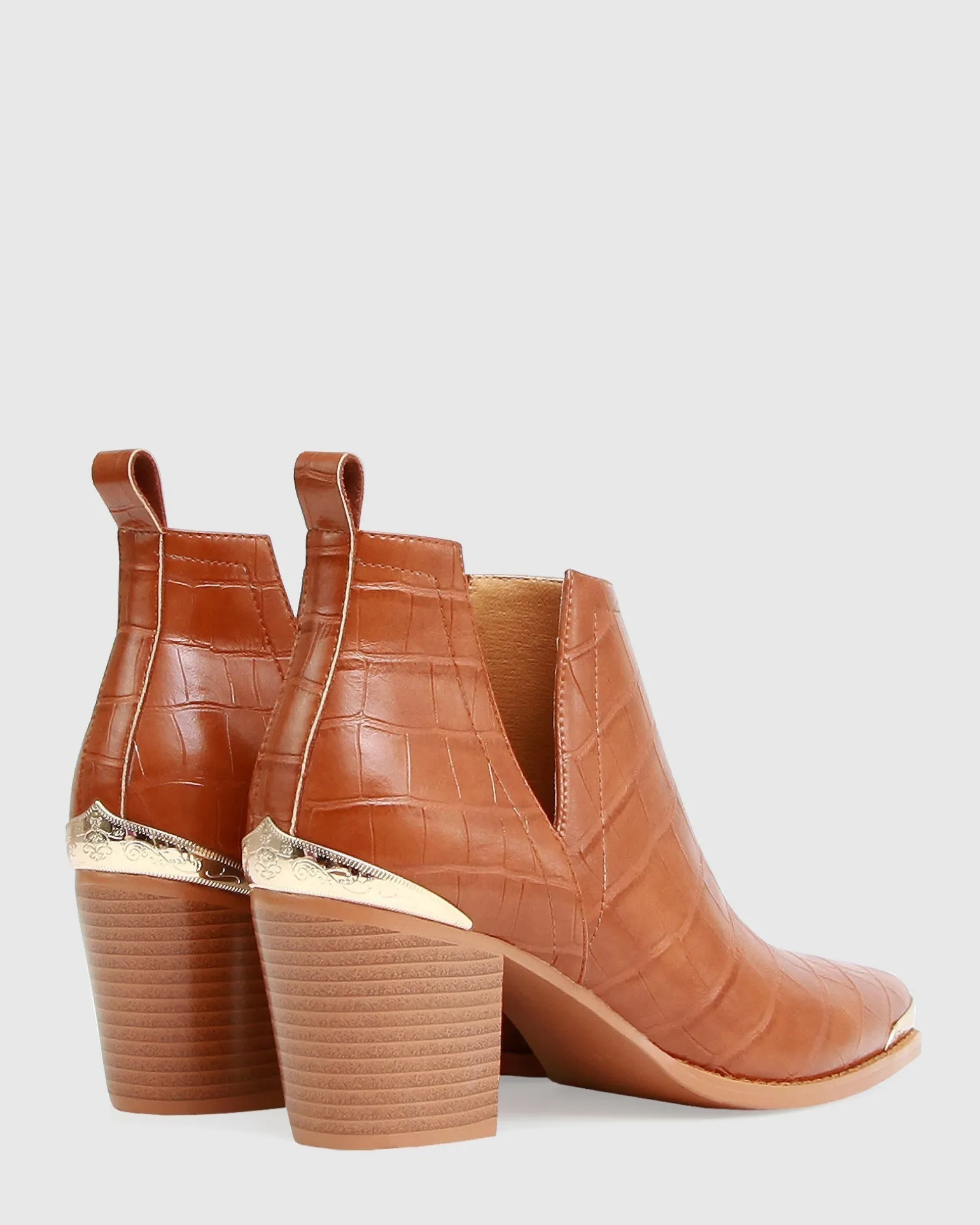 Belle & Bloom Boots>Austin Croc Embossed Ankle Boot -