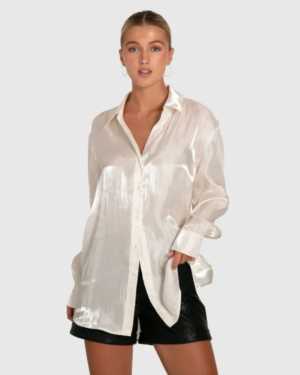 Belle & Bloom Shirts & Blouses>Back To You Irredescent Shirt -