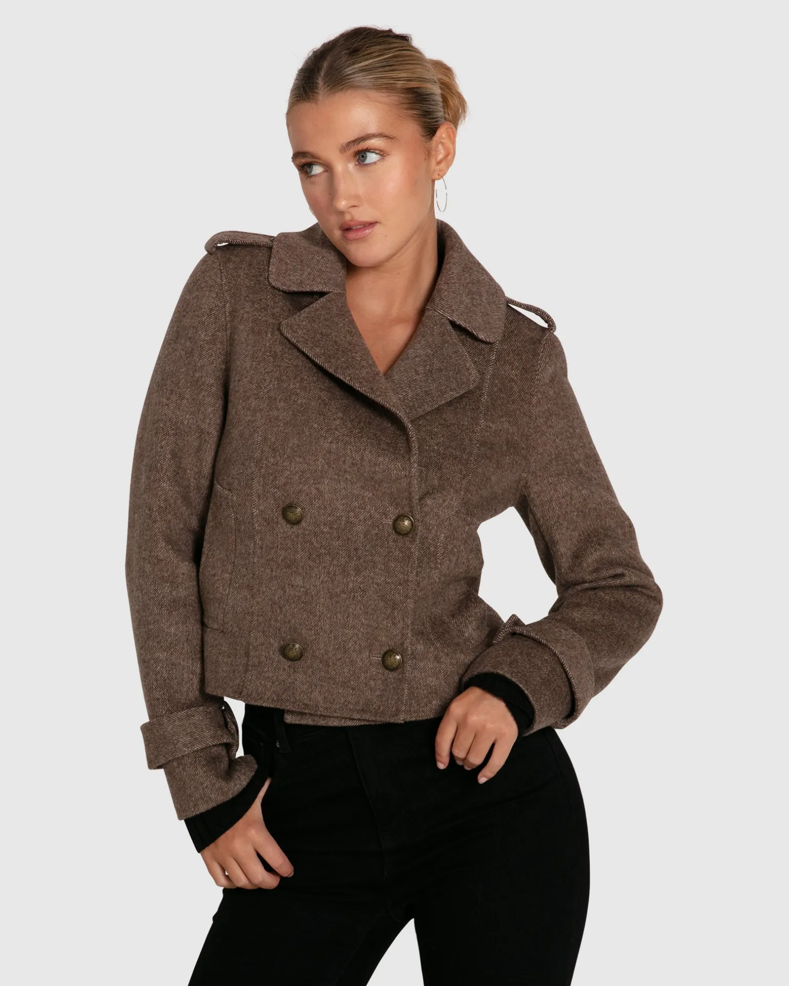 Belle & Bloom Wool Coats | Wool Coats>Better Off Military Peacoat -