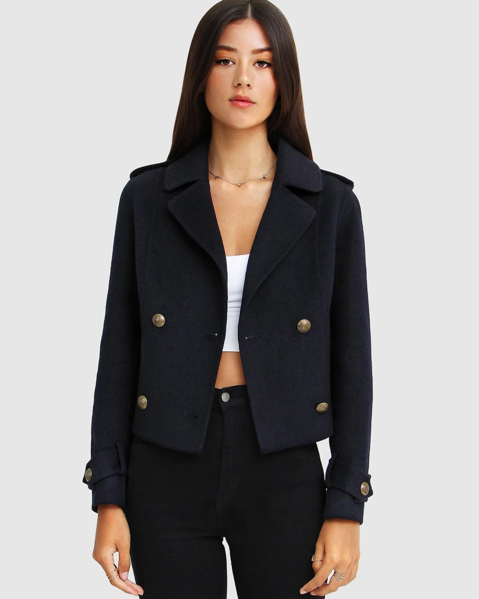 Belle & Bloom Wool Coats | Wool Coats>Better Off Military Peacoat -