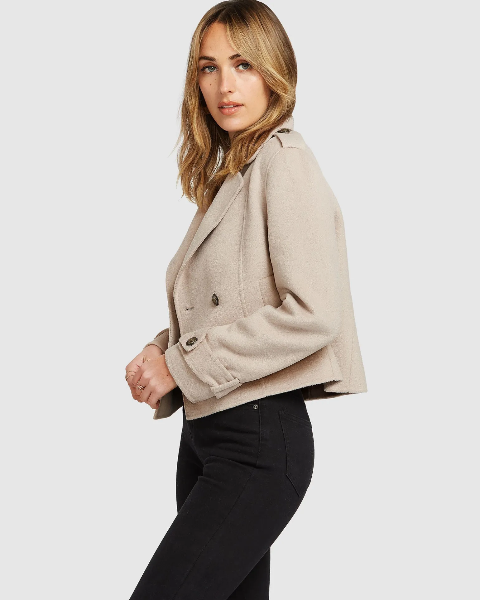Belle & Bloom Wool Coats | Wool Coats>Better Off Military Peacoat -