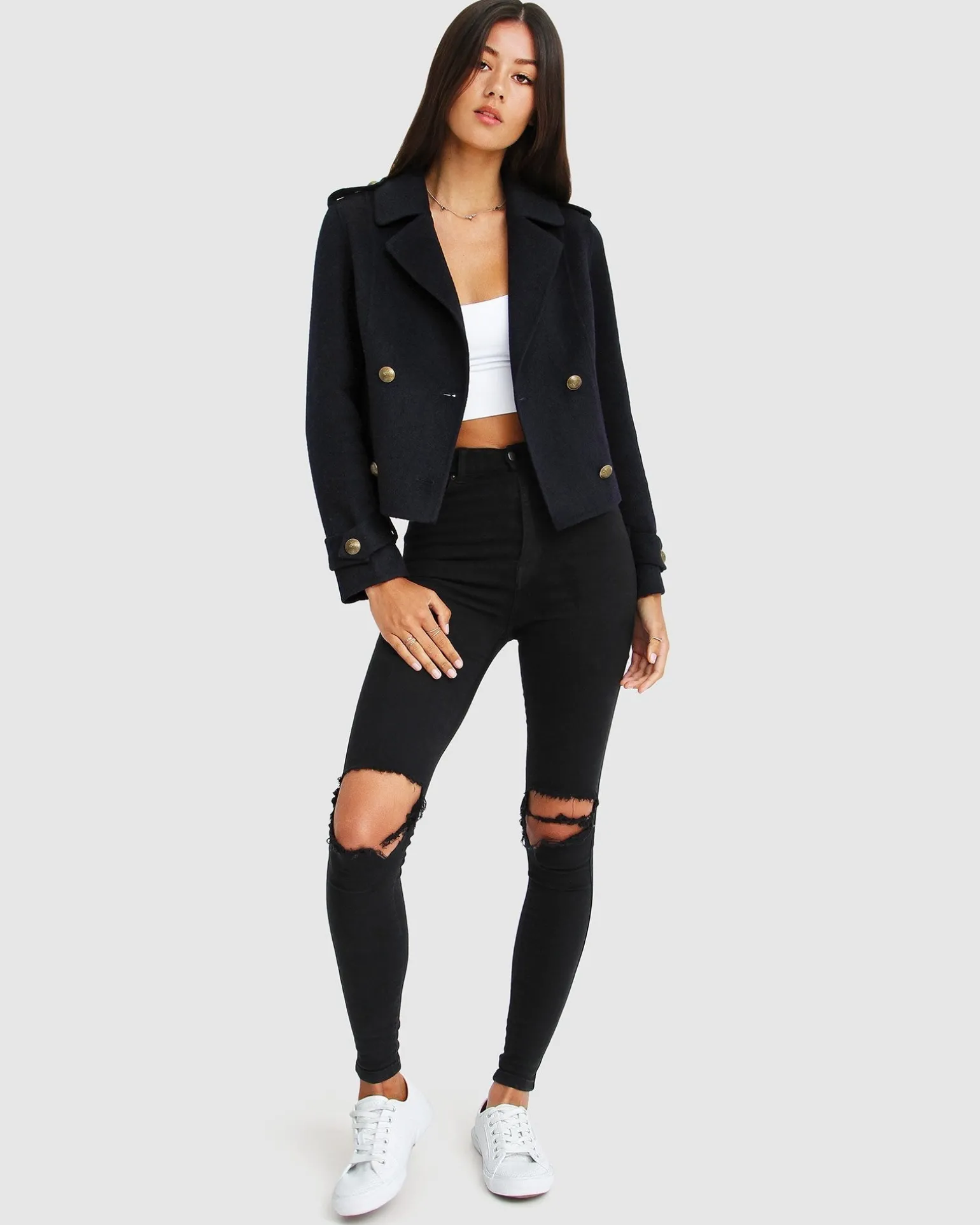 Belle & Bloom Wool Coats | Wool Coats>Better Off Military Peacoat -