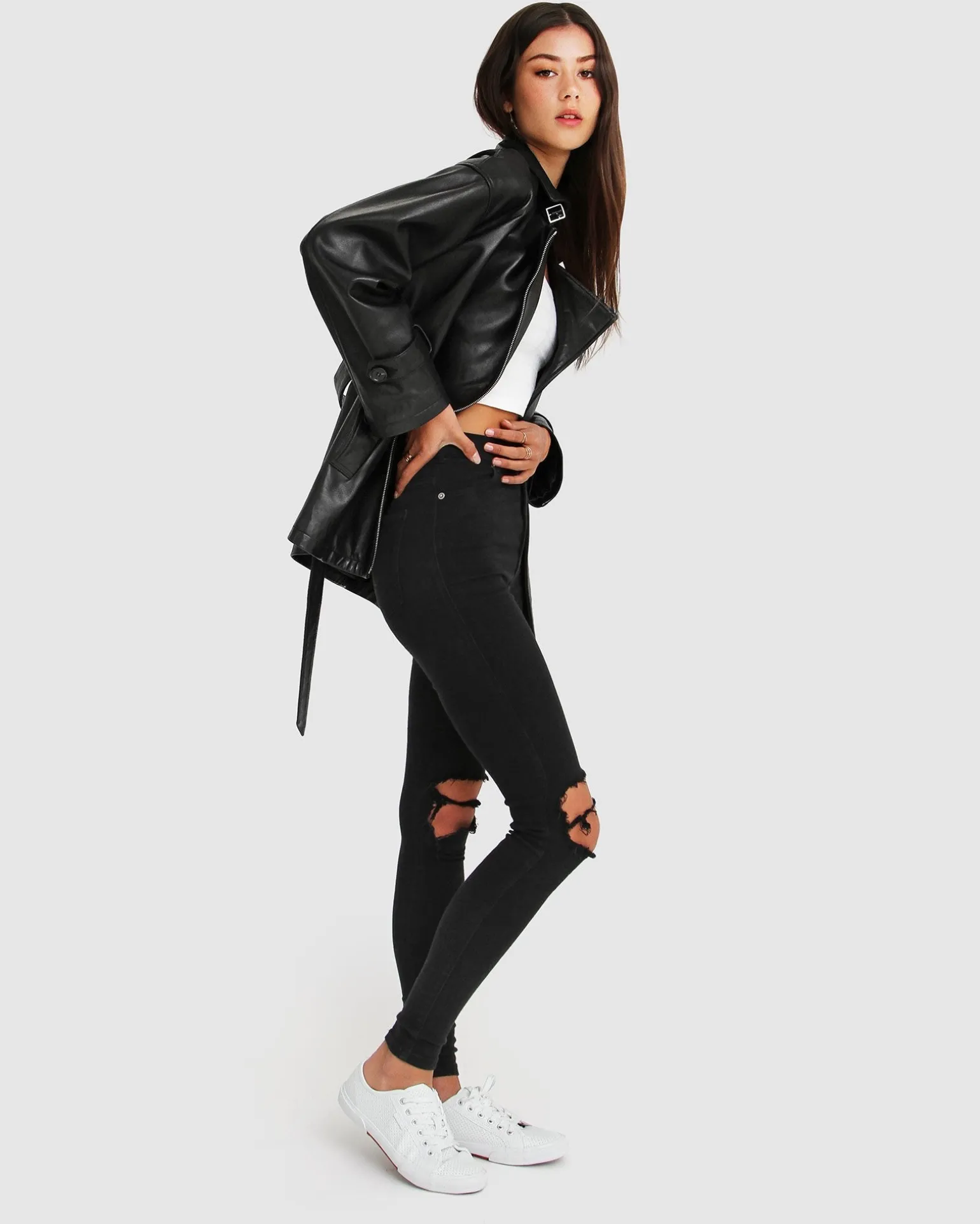 Belle & Bloom Leather Jackets | Leather Coats>BFF Belted Leather Jacket