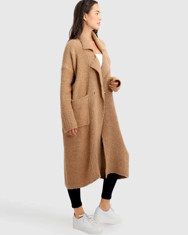 Belle & Bloom Cardigans | Cardigans>Born To Run Sustainable Sweater Coat - Light Camel