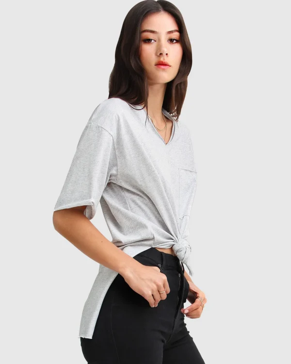 Belle & Bloom T-shirts>Brave Soul Oversized T-Shirt - Grey