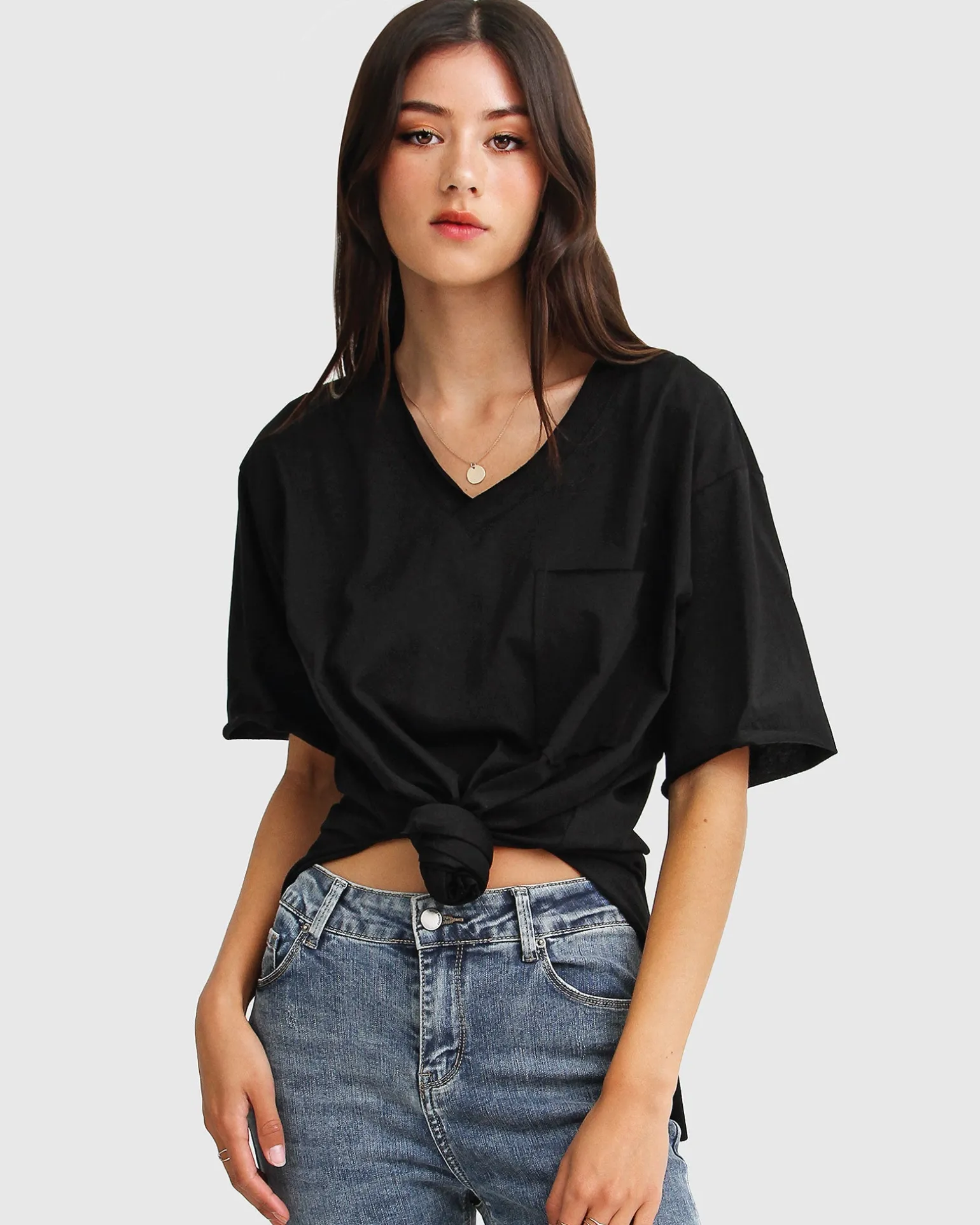 Belle & Bloom T-shirts>Brave Soul Oversized T-Shirt - Black