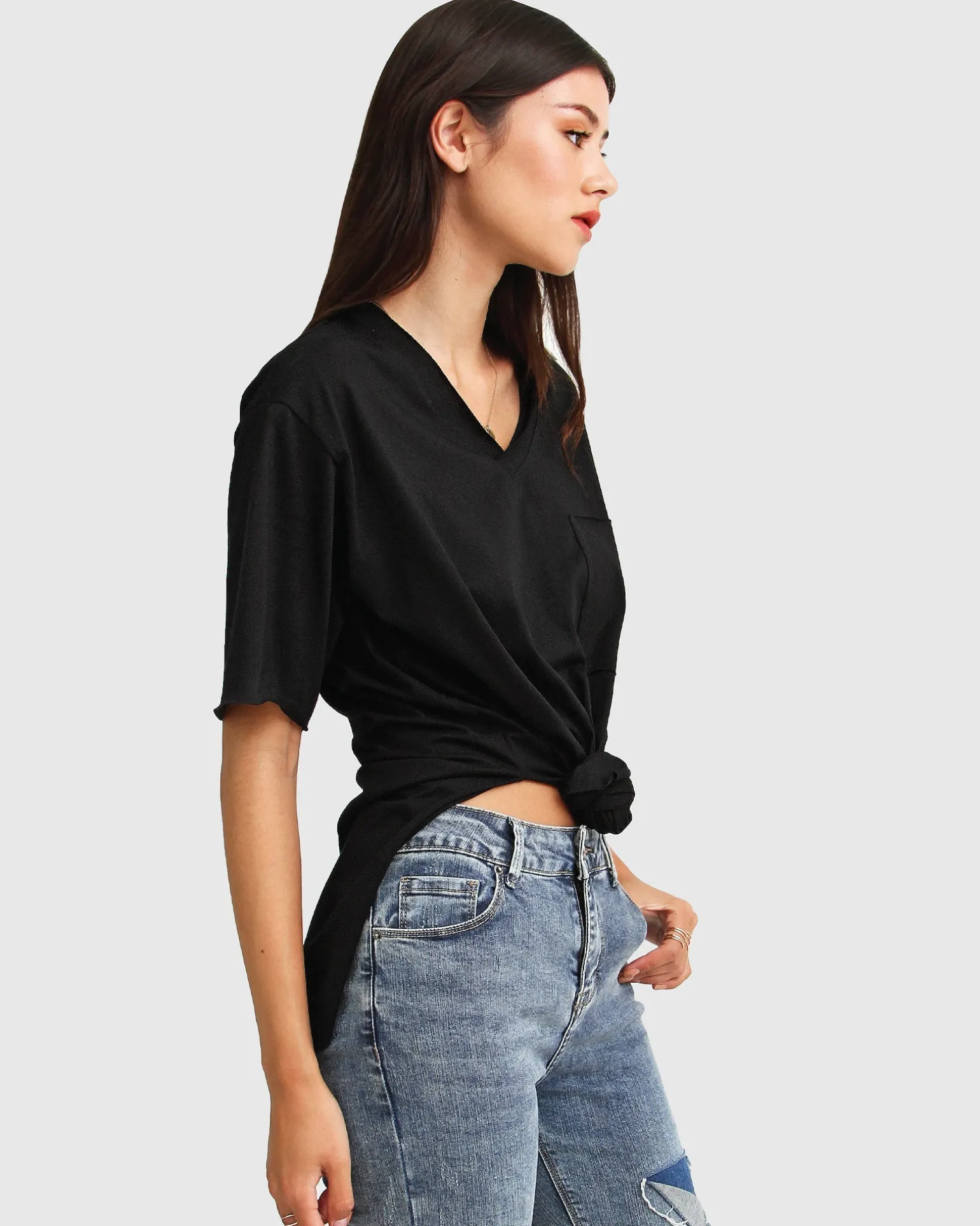 Belle & Bloom T-shirts>Brave Soul Oversized T-Shirt - Black