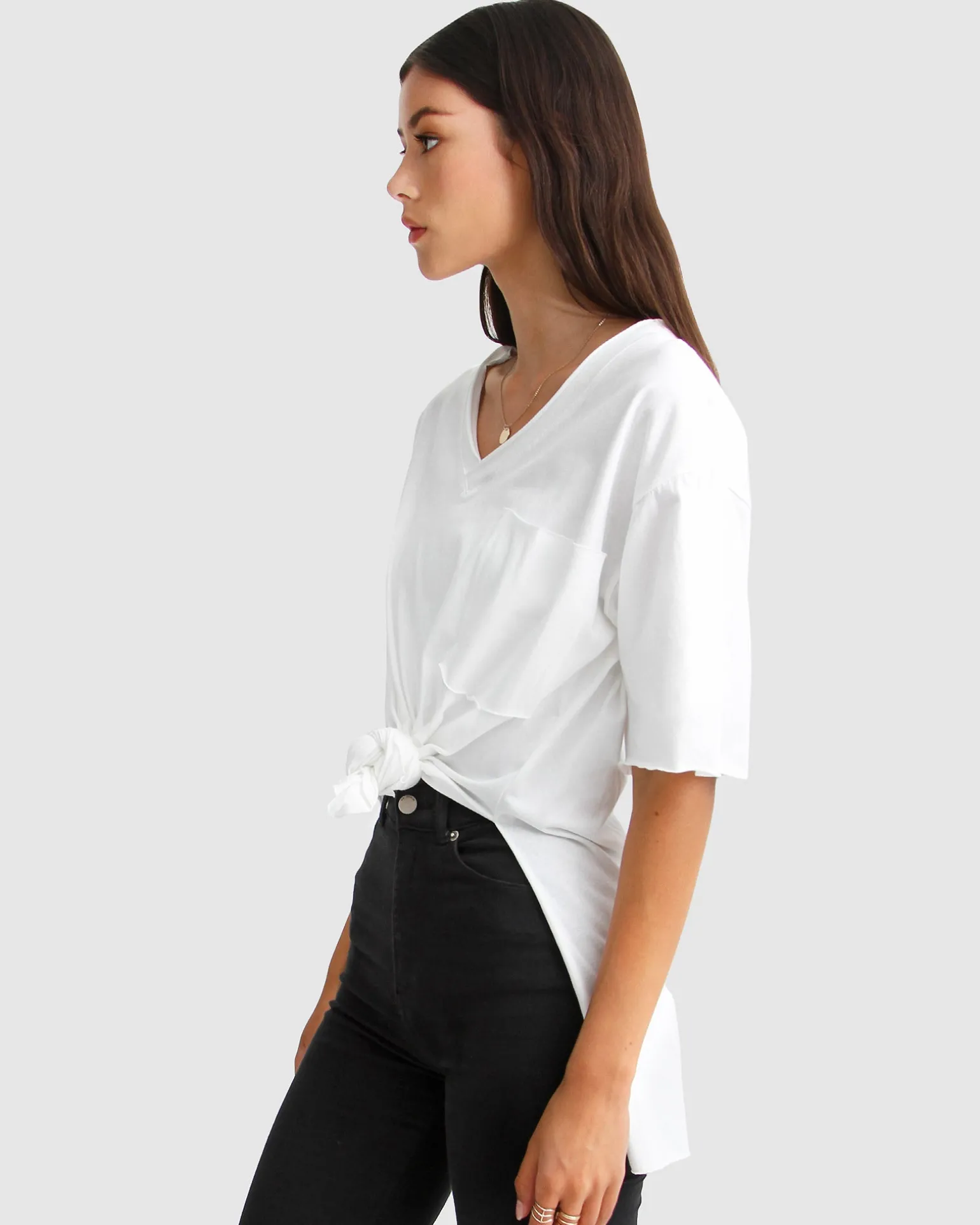 Belle & Bloom T-shirts>Brave Soul Oversized T-Shirt - White