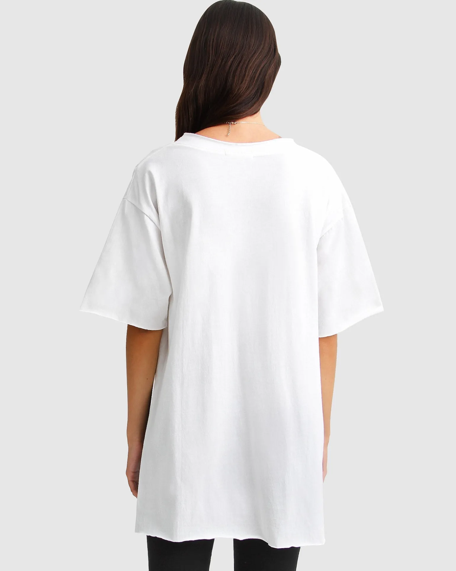 Belle & Bloom T-shirts>Brave Soul Oversized T-Shirt - White