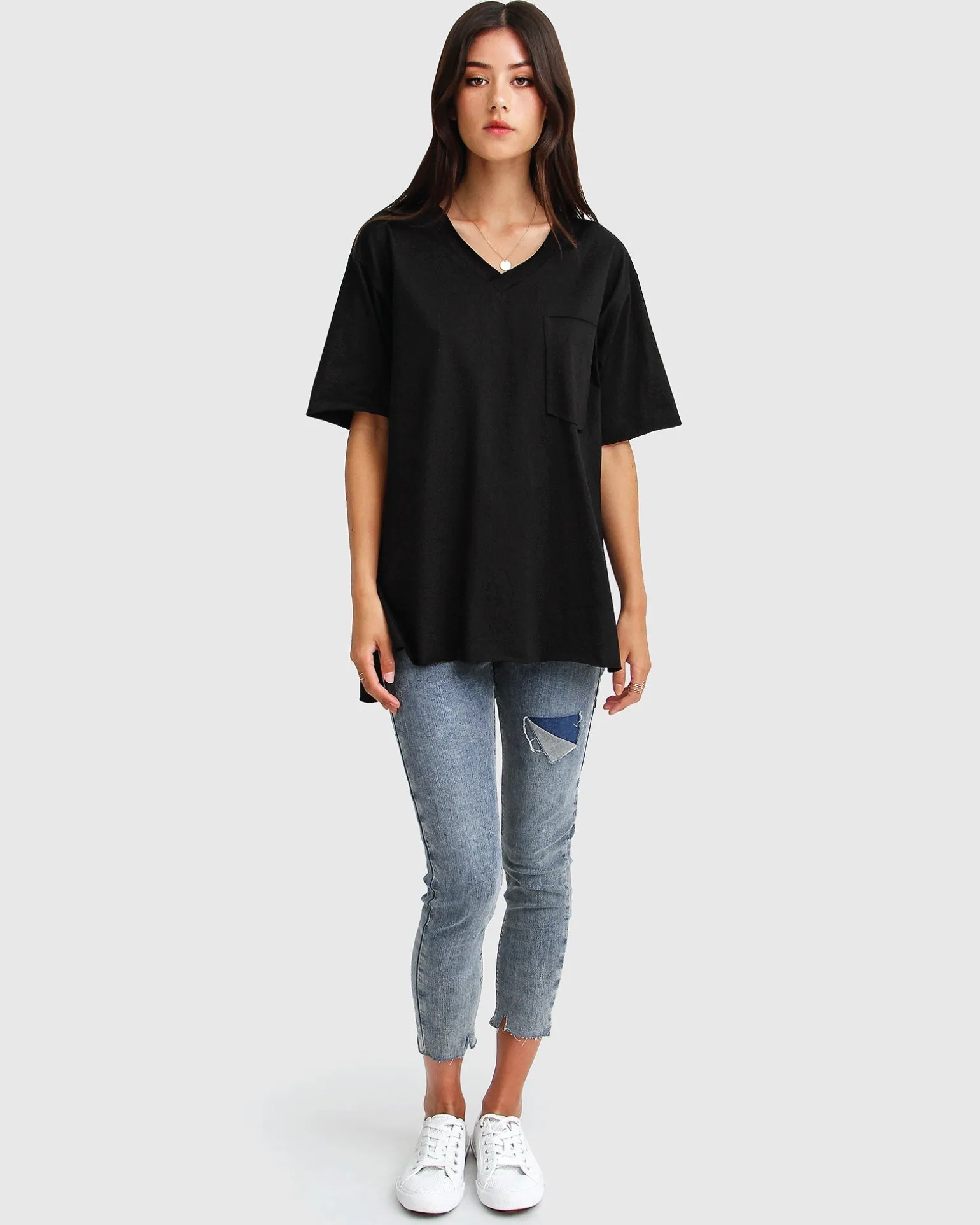 Belle & Bloom T-shirts>Brave Soul Oversized T-Shirt - Black