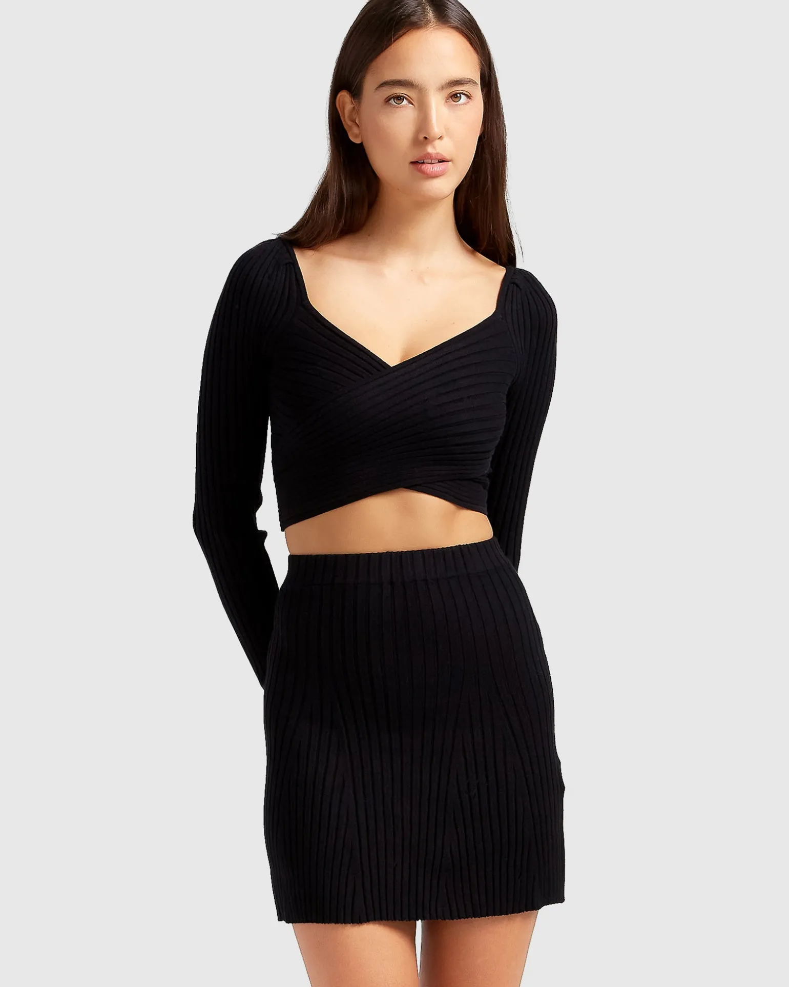 Belle & Bloom Skirts>C'est Belle Knit Mini Skirt -
