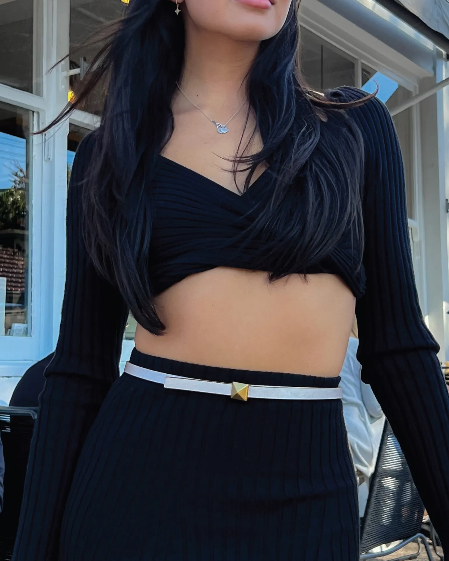 Belle & Bloom Belts>Cleopatra Pyramid Stud Leather Belt -