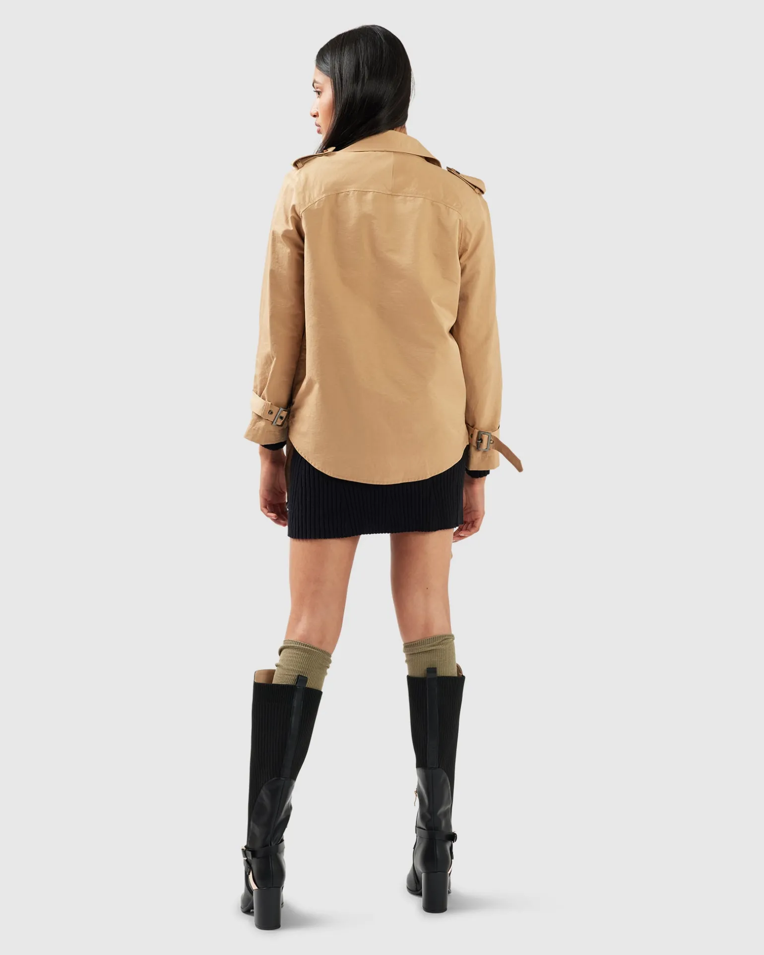 Belle & Bloom Trench Coats | Trench Coats>Cool Nights Cropped Trench Coat -
