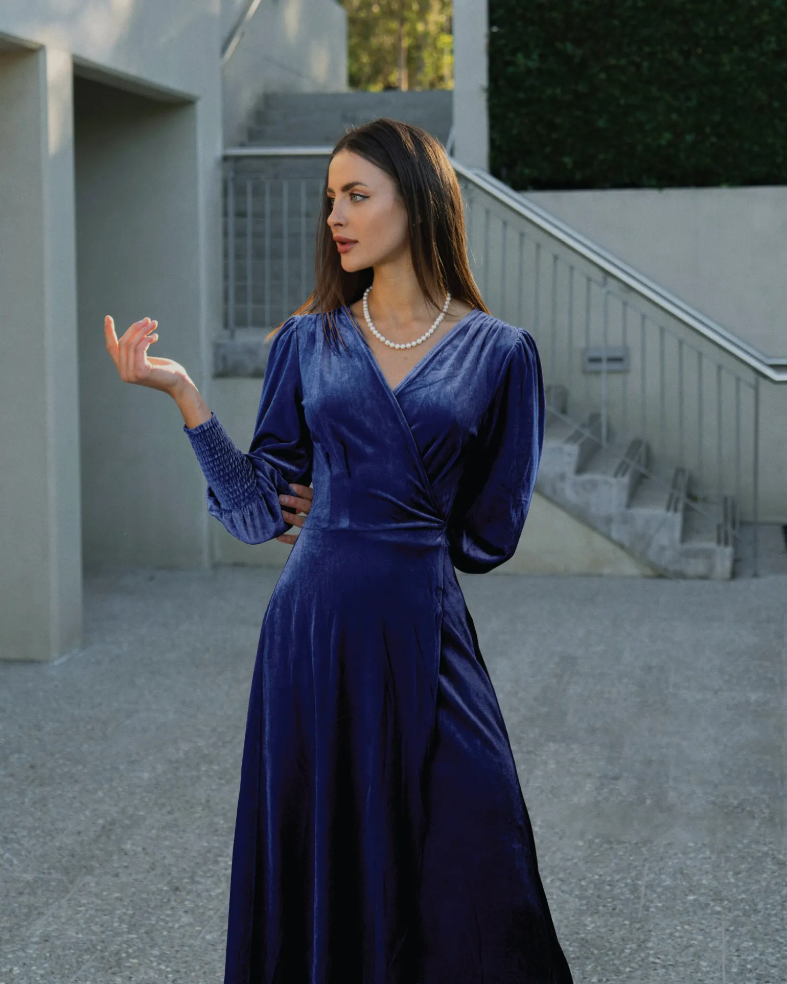 Belle & Bloom Maxi Dresses | Maxi Dresses>Current Mood Velvet Wrap Dress - Royal Blue