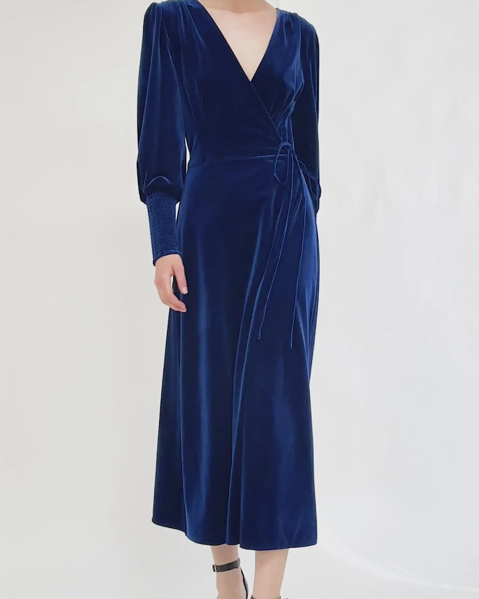 Belle & Bloom Maxi Dresses | Maxi Dresses>Current Mood Velvet Wrap Dress - Royal Blue