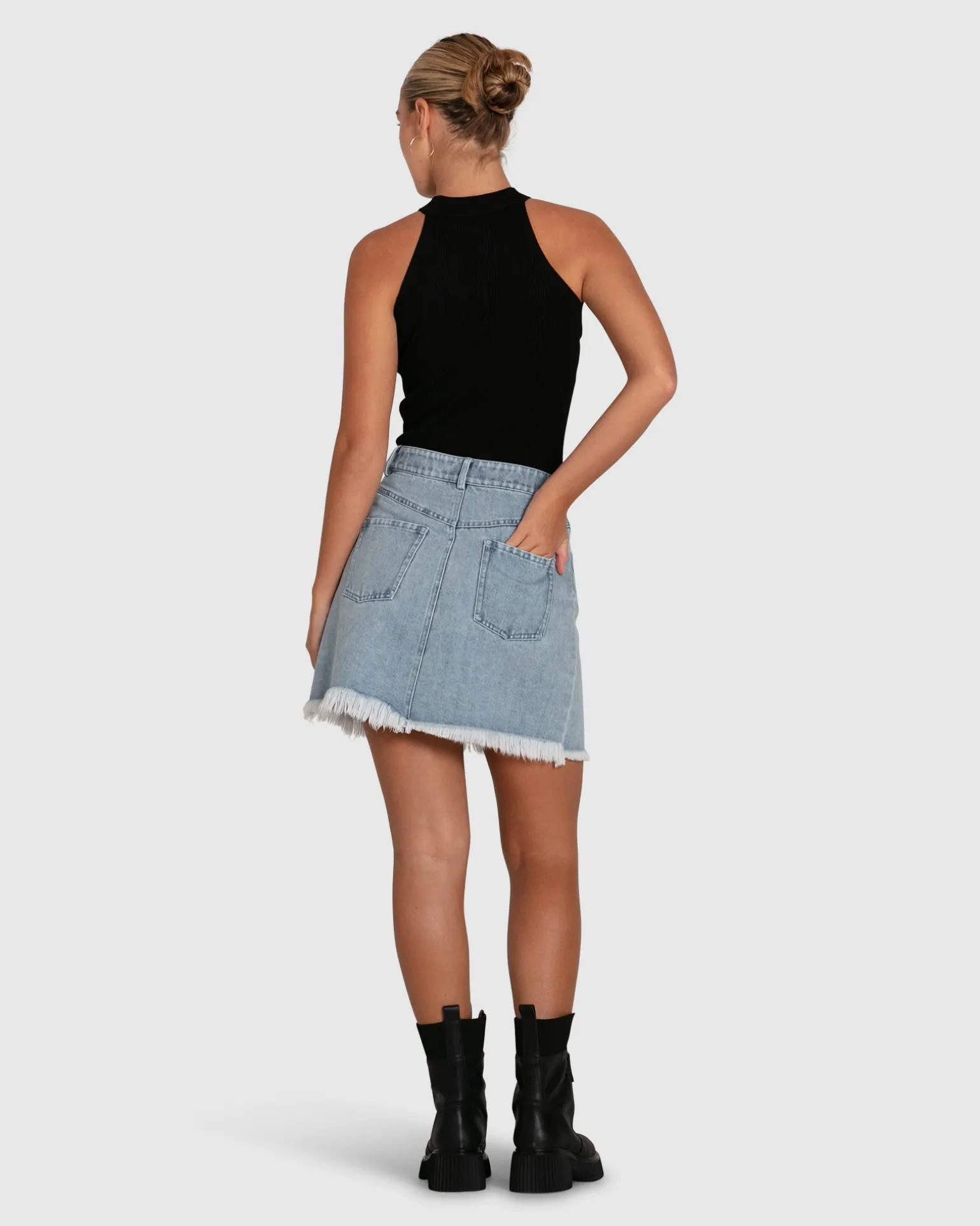 Belle & Bloom Skirts>Dance With Me Denim Mini Skirt