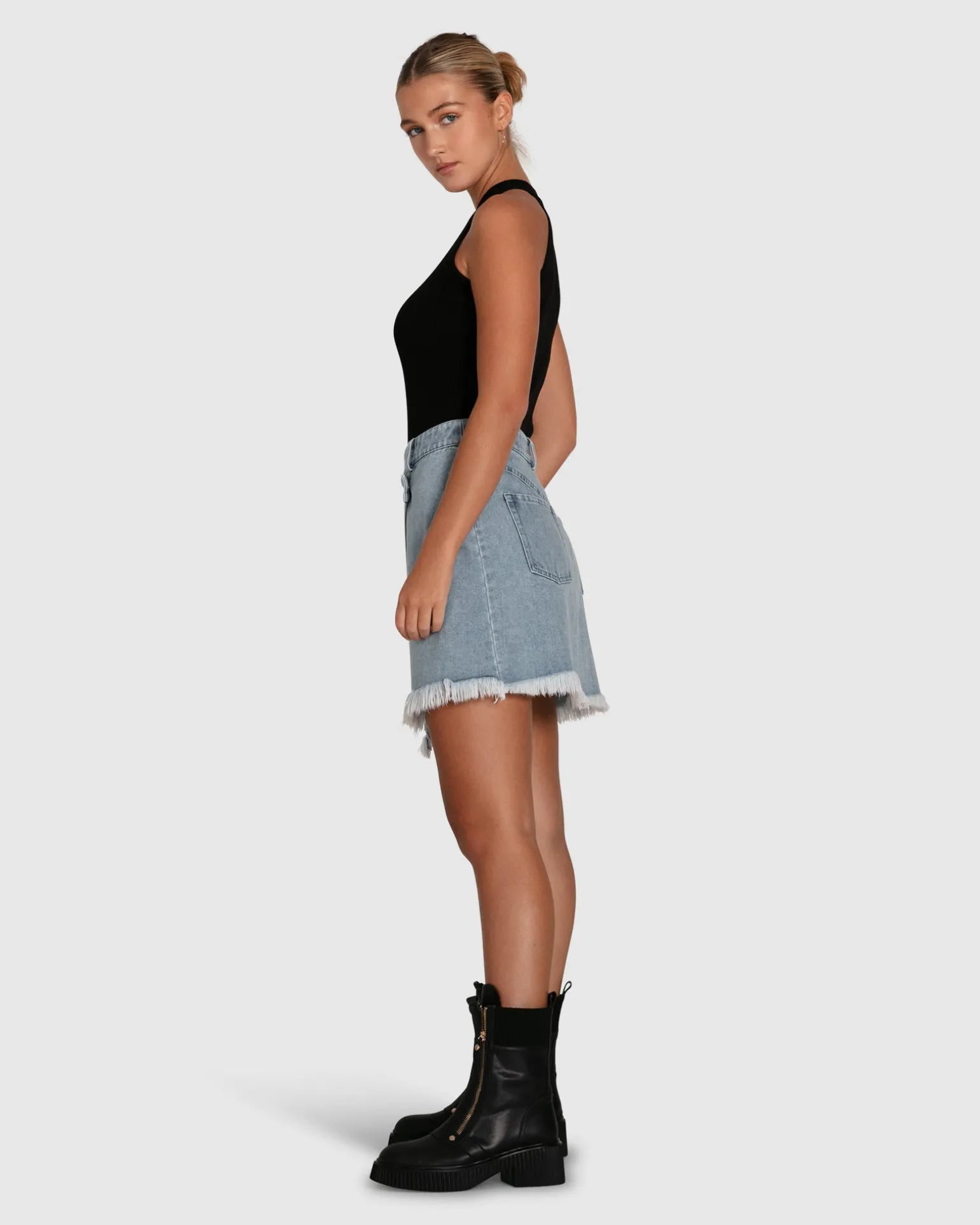 Belle & Bloom Skirts>Dance With Me Denim Mini Skirt