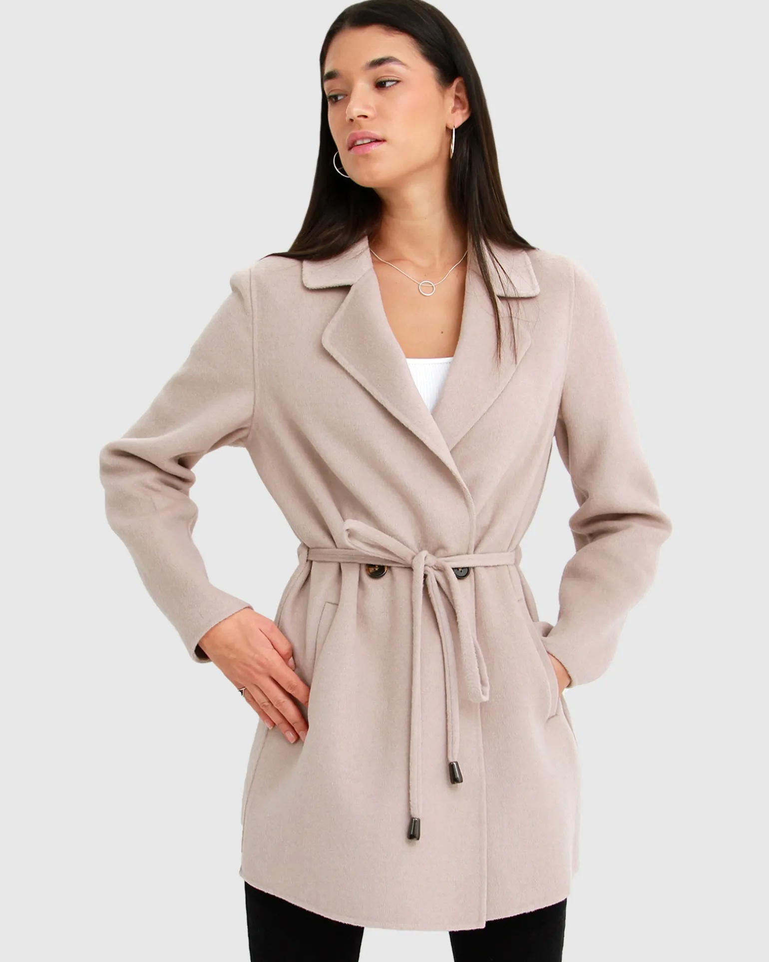 Belle & Bloom Belted Coats | Wool Coats>Electric Feel Drawstring Coat -