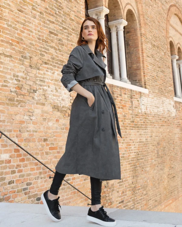 Belle & Bloom Belted Coats | Trench Coats>Empirical City Trench Coat - Washed Black