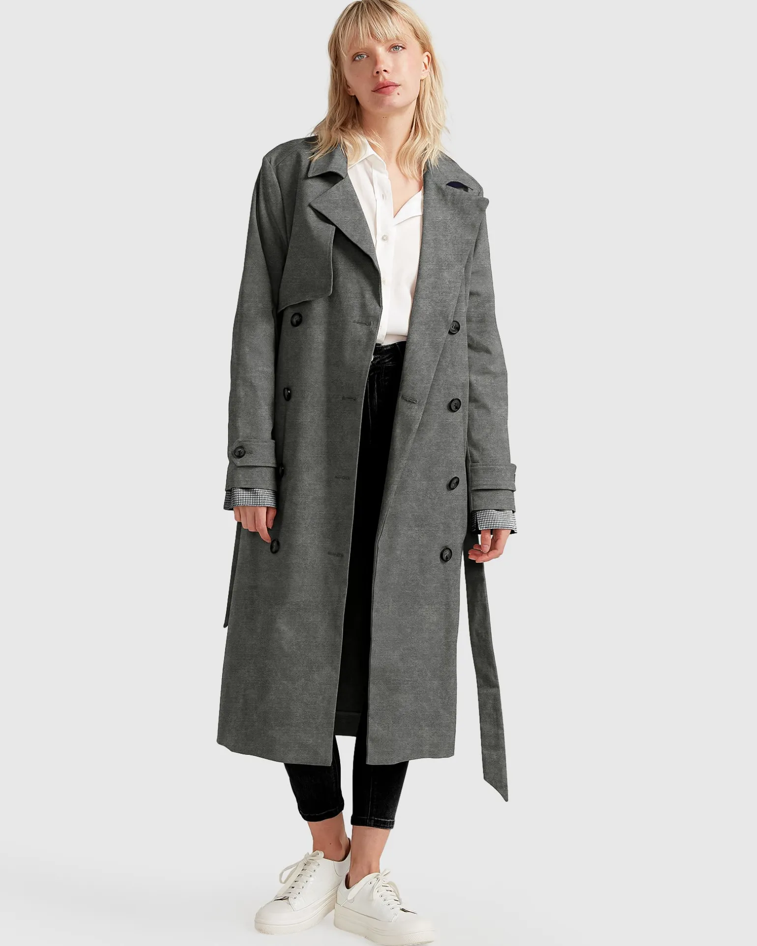 Belle & Bloom Belted Coats | Trench Coats>Empirical City Trench Coat - Washed Black