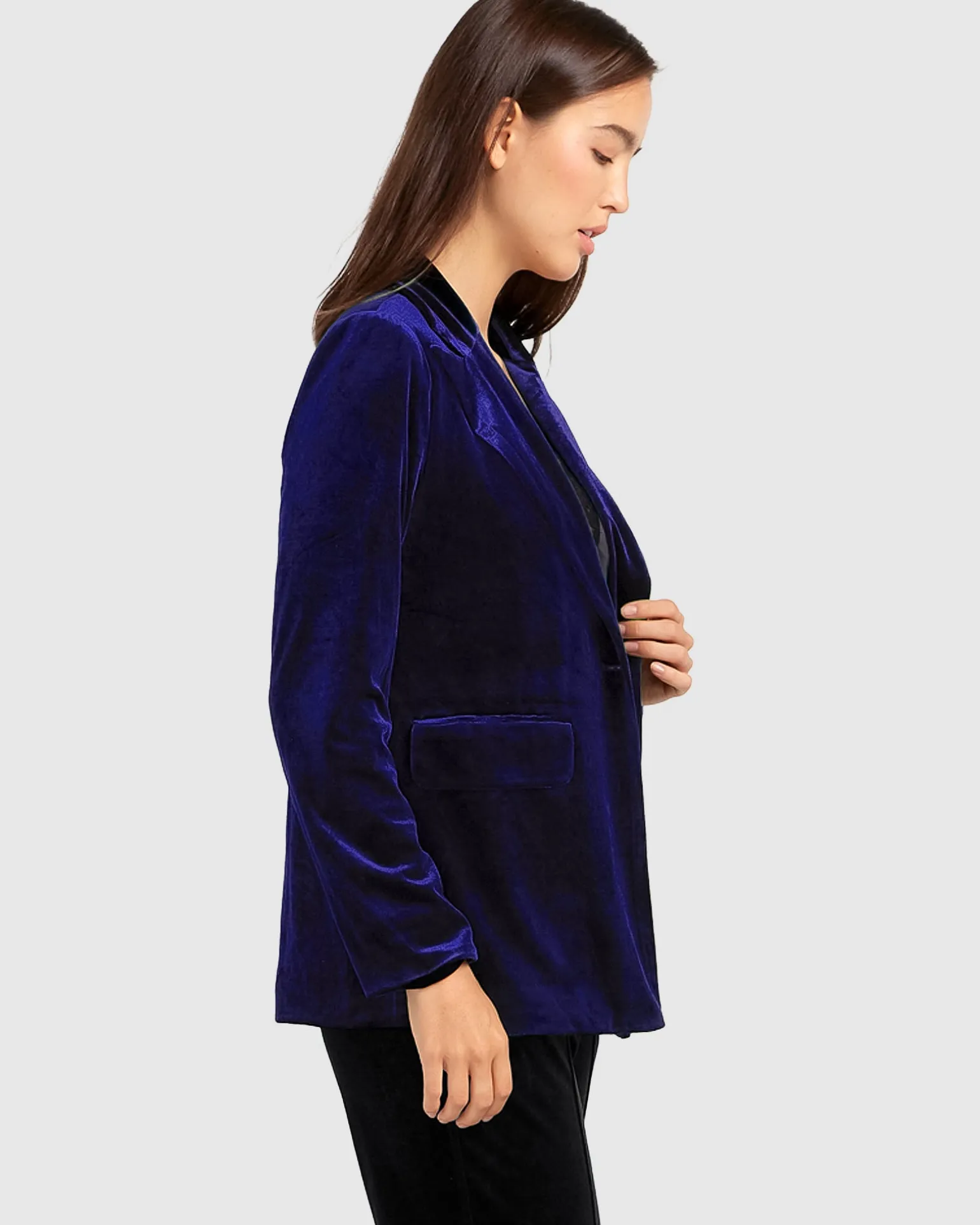 Belle & Bloom Blazers | Suits & Blazers>Eternity Velvet Blazer - Royal Blue