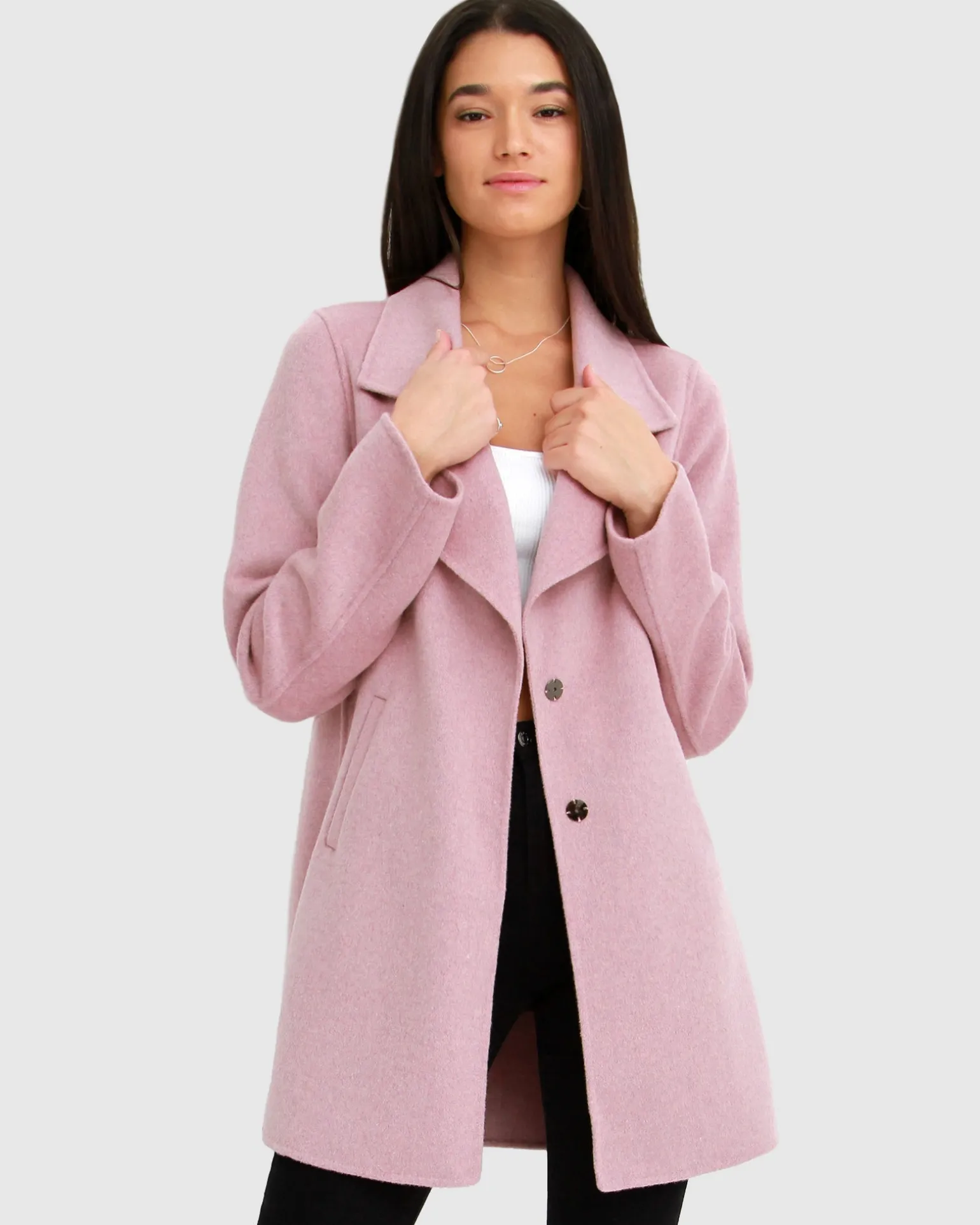 Belle & Bloom Wool Coats | Wool Coats>Ex-Boyfriend Wool Blend Oversized Jacket - Lilac