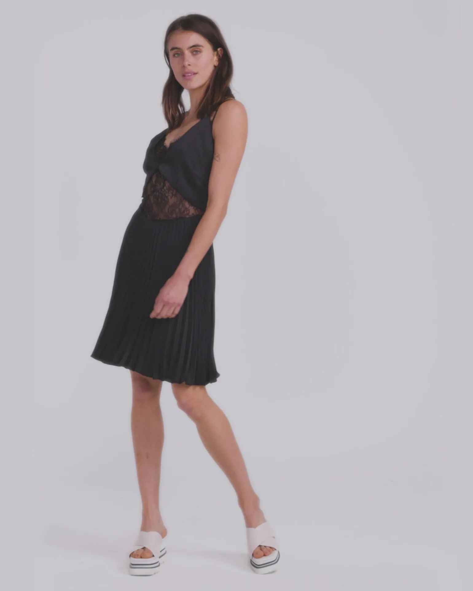 Belle & Bloom Mini Dresses | Mini Dresses>Feel It Still Lace Trim Mini Dress -