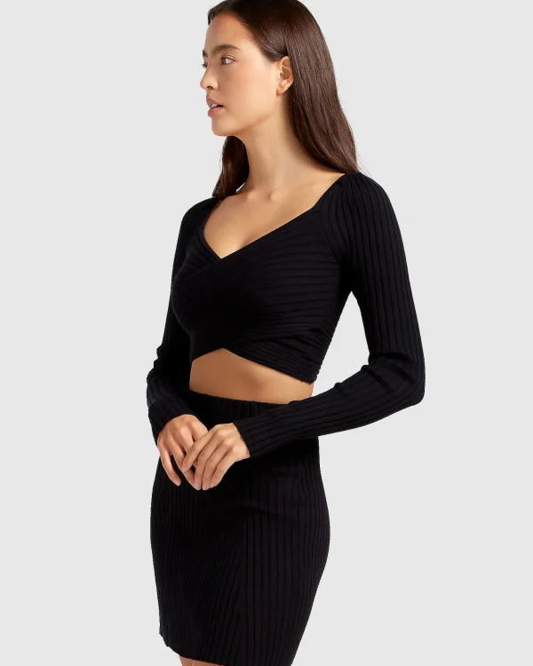 Belle & Bloom Tops>Forget Me Not Knit Crop -