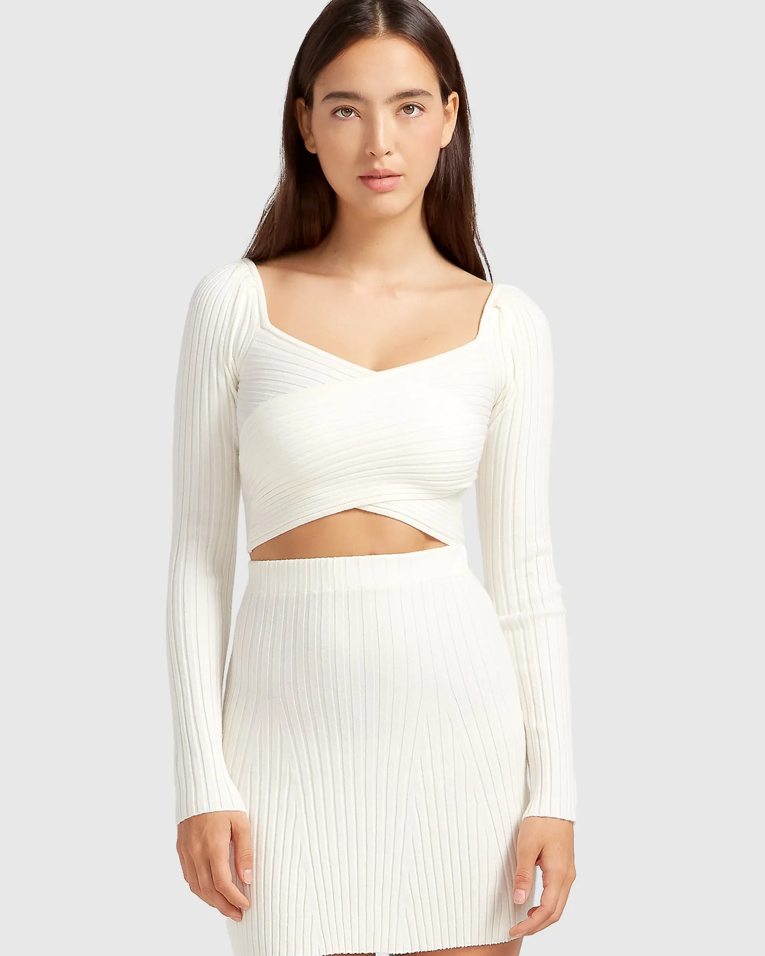 Belle & Bloom Tops>Forget Me Not Knit Crop -