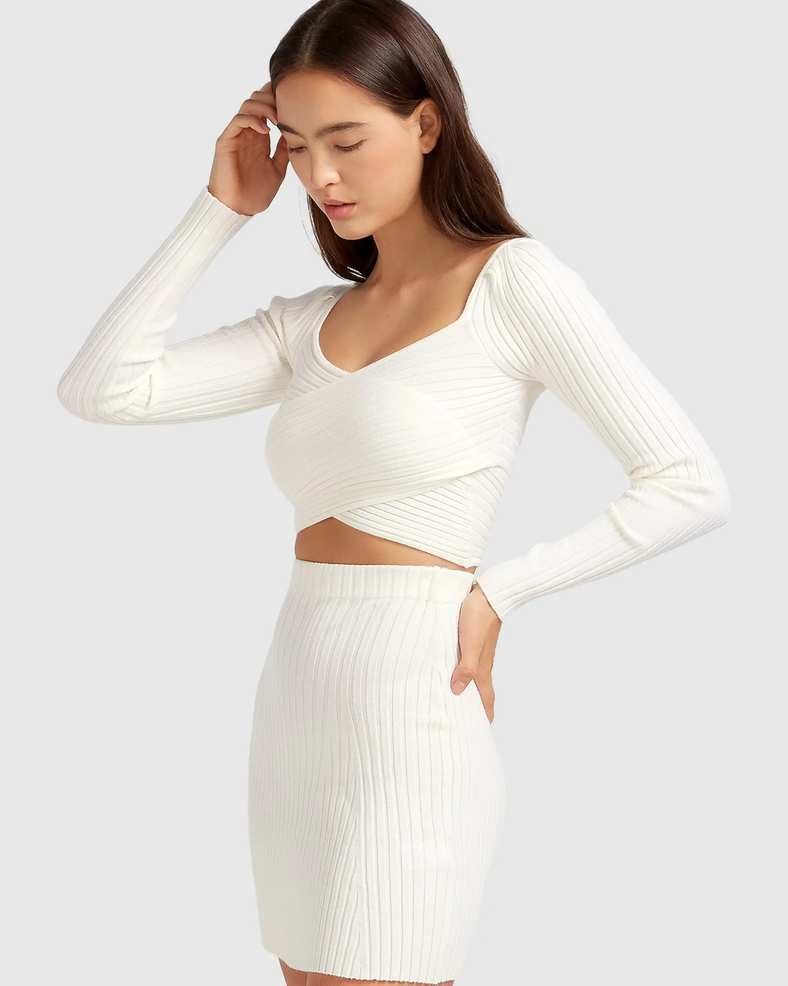 Belle & Bloom Tops>Forget Me Not Knit Crop -