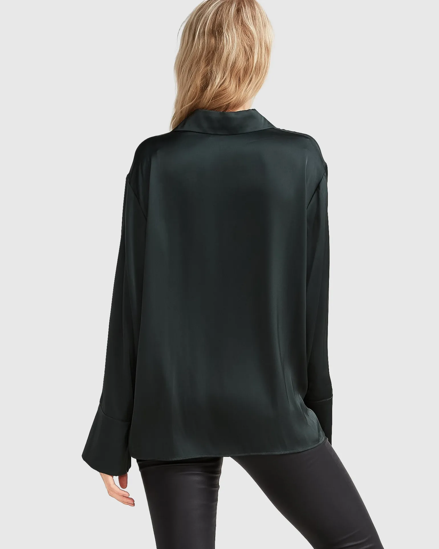 Belle & Bloom Shirts & Blouses>Gemini Waterfall Shirt - Dark Green