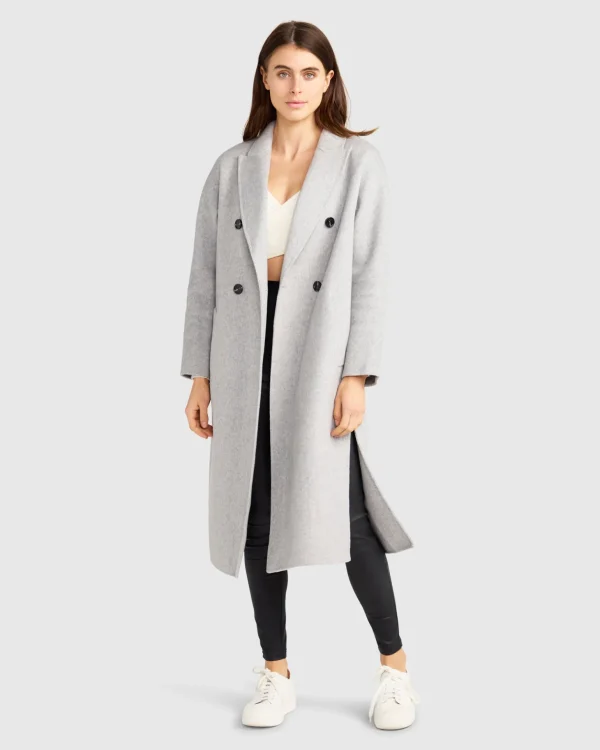 Belle & Bloom Wool Coats | Wool Coats>Guestlist Oversized Double Breasted Coat - Grey Marle