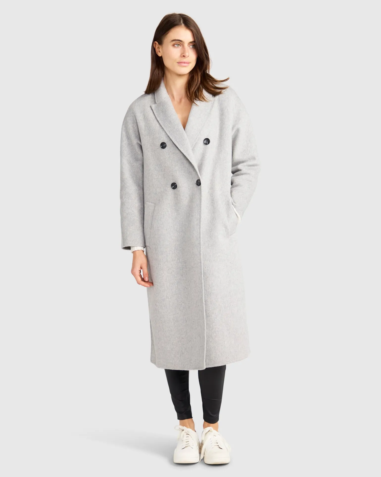 Belle & Bloom Wool Coats | Wool Coats>Guestlist Oversized Double Breasted Coat - Grey Marle