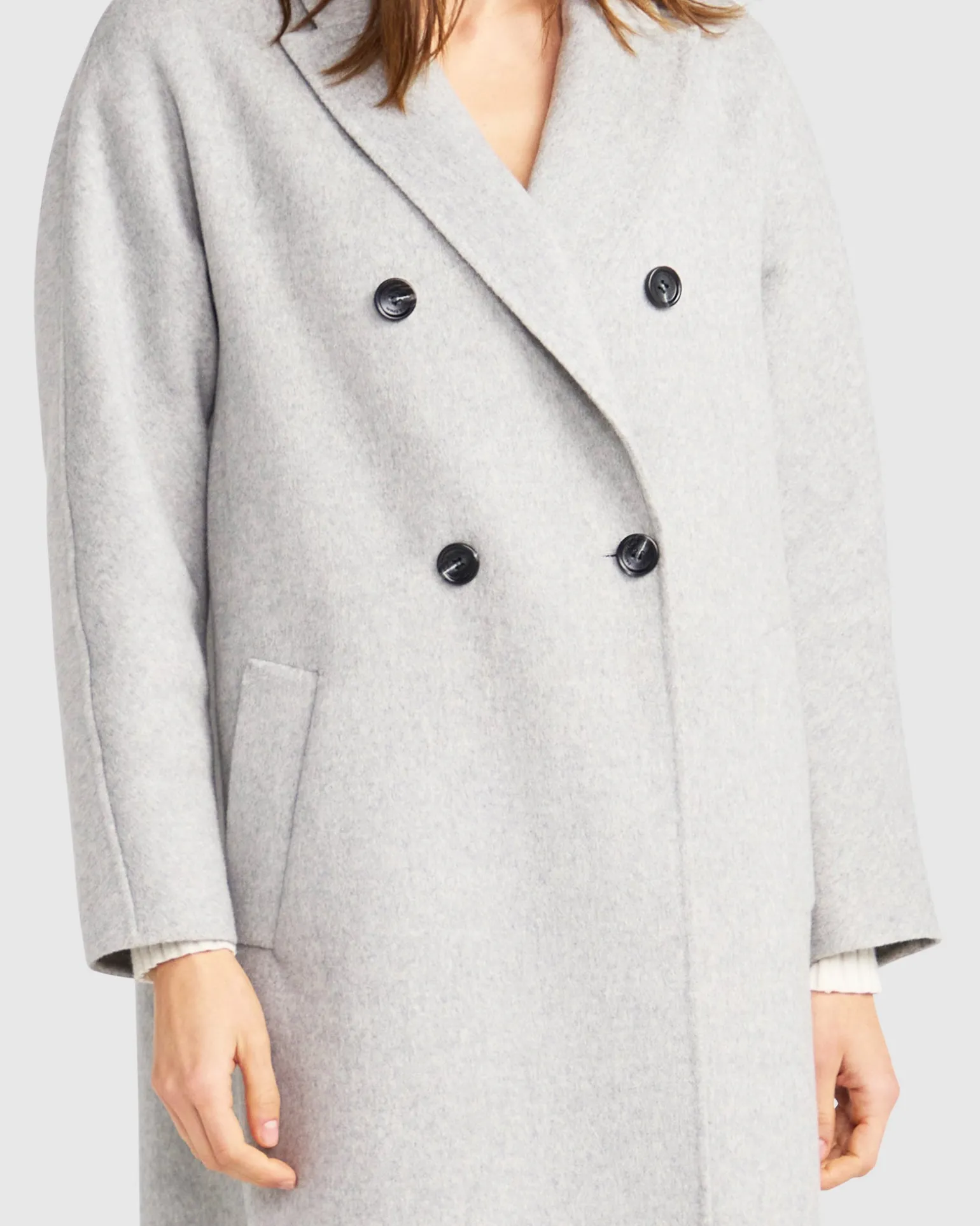 Belle & Bloom Wool Coats | Wool Coats>Guestlist Oversized Double Breasted Coat - Grey Marle