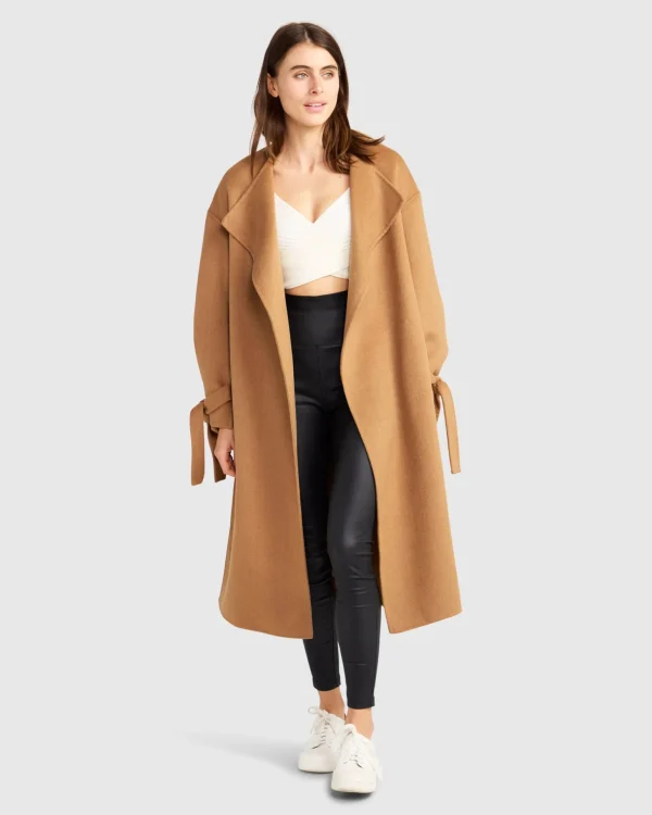 Belle & Bloom Wool Coats | Wool Coats>Head Over Heels Collarless Robe Coat -