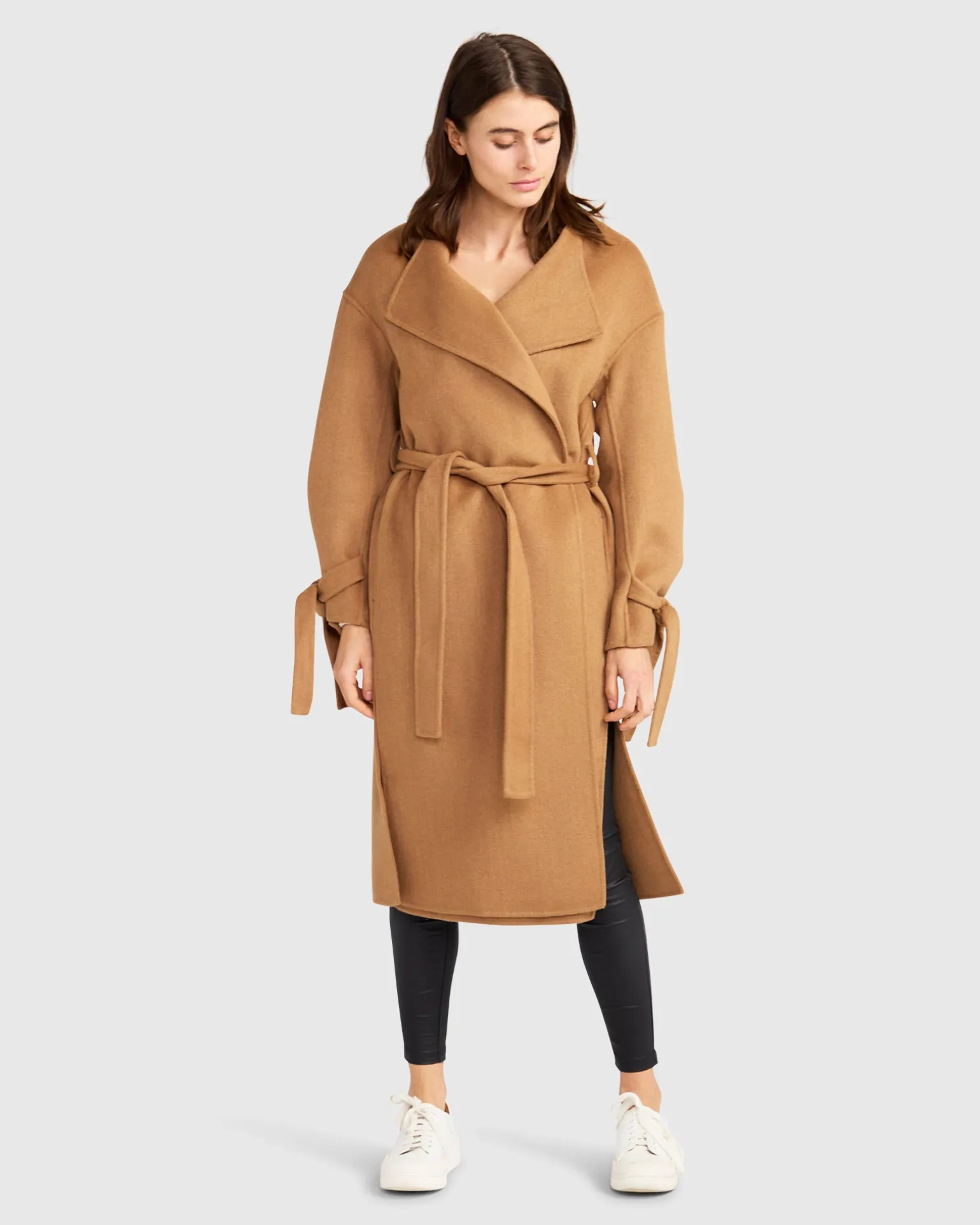 Belle & Bloom Wool Coats | Wool Coats>Head Over Heels Collarless Robe Coat -