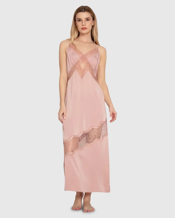 Belle & Bloom Midi Dresses | Midi Dresses>Heavenly Bodies Lace Slip Dress -