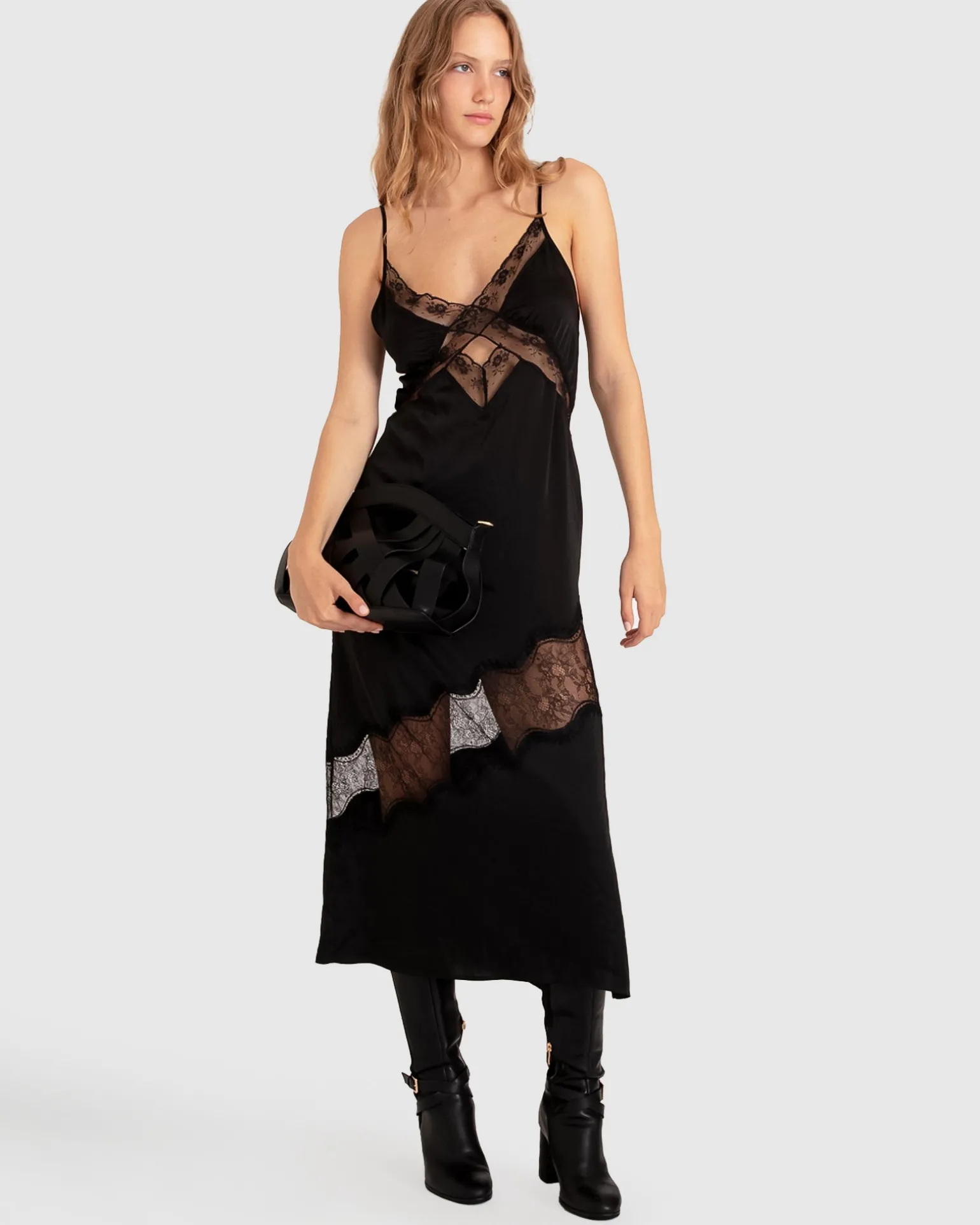 Belle & Bloom Midi Dresses | Midi Dresses>Heavenly Bodies Lace Slip Dress -