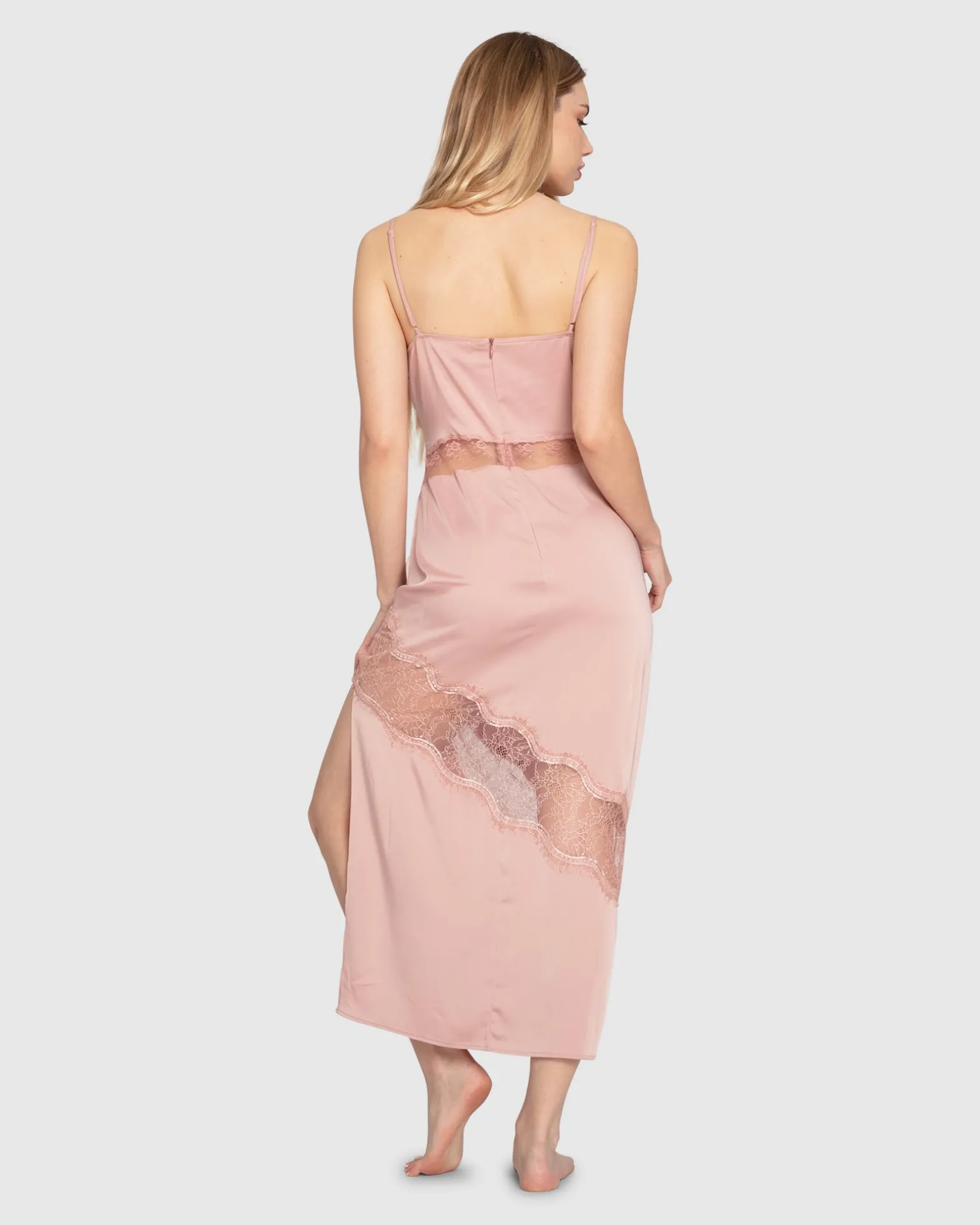 Belle & Bloom Midi Dresses | Midi Dresses>Heavenly Bodies Lace Slip Dress -