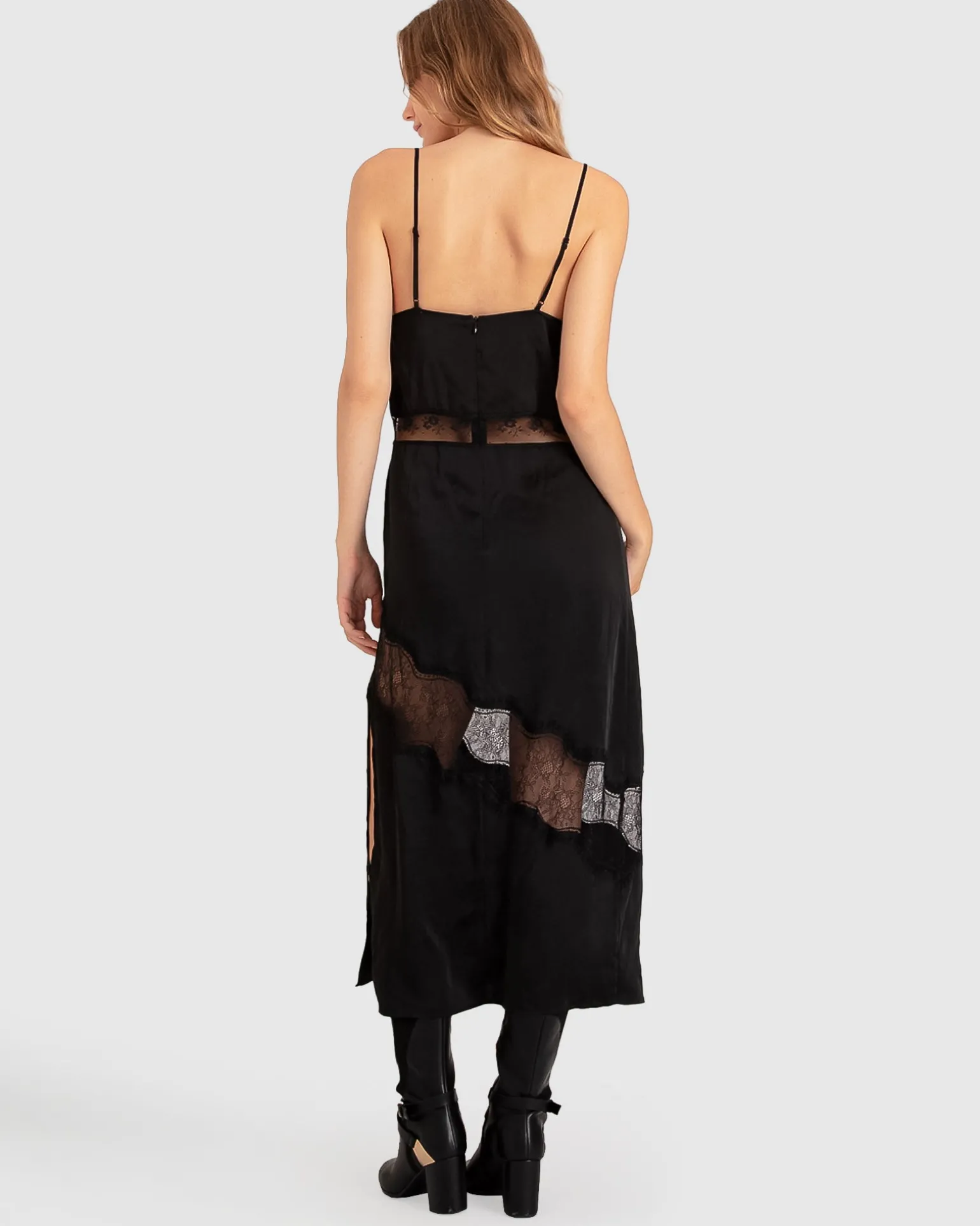 Belle & Bloom Midi Dresses | Midi Dresses>Heavenly Bodies Lace Slip Dress -