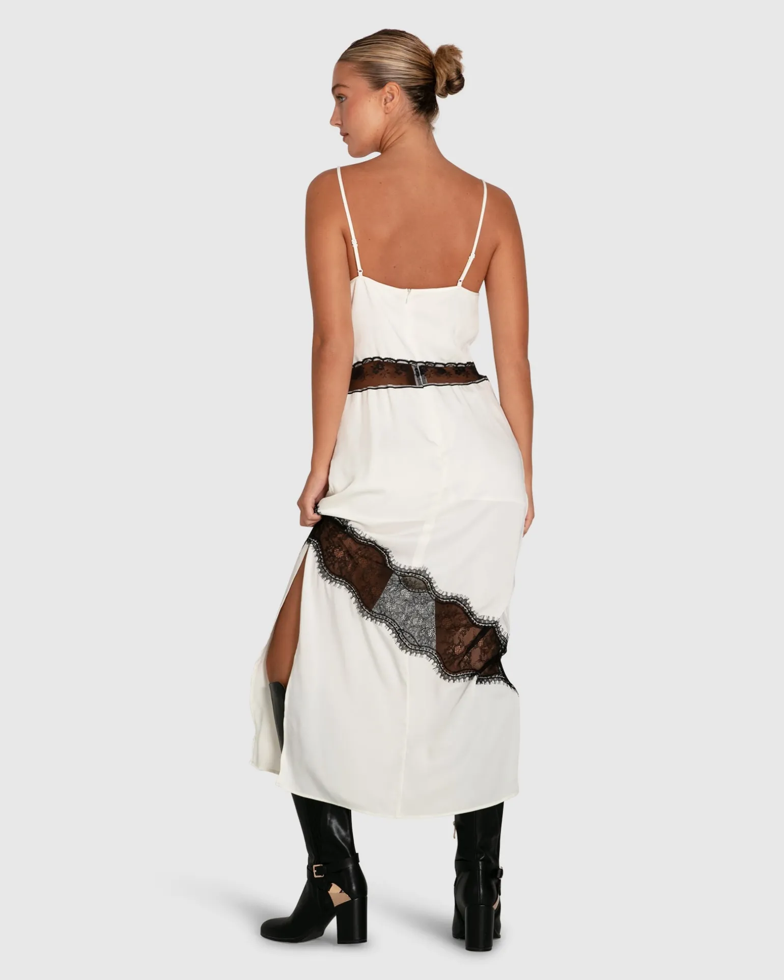 Belle & Bloom Midi Dresses | Midi Dresses>Heavenly Bodies Lace Slip Dress -