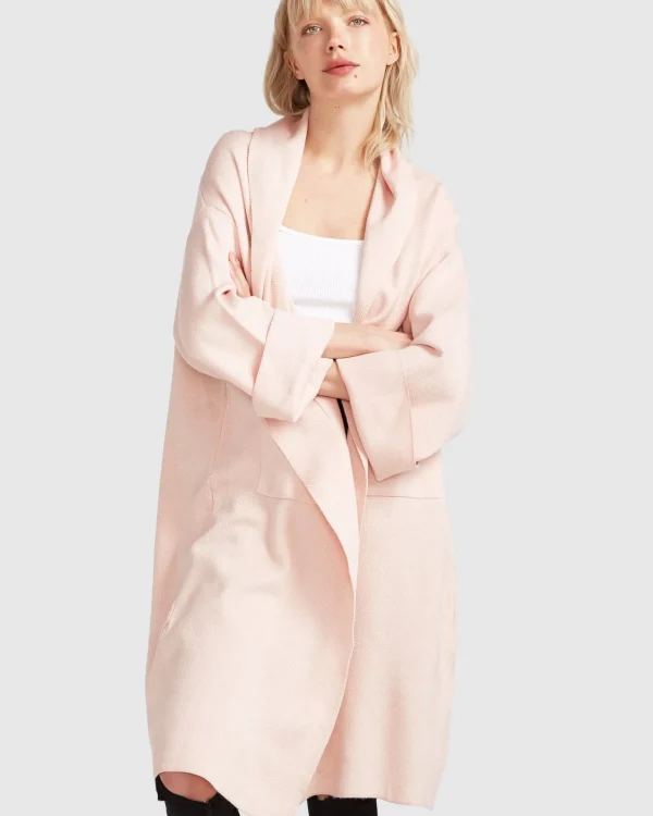 Belle & Bloom Cardigans | Cardigans>Hold The Line Coatigan - Pale Pink